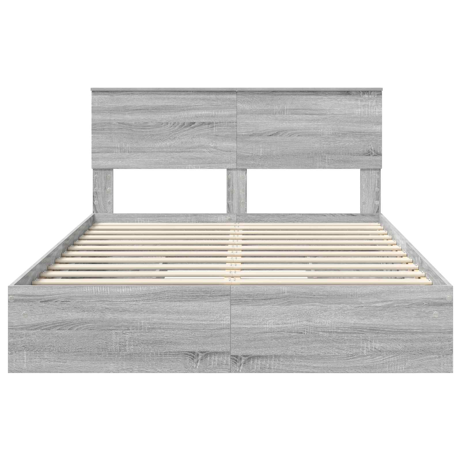 Krevet s od storage Siva Sonoma 160 x 200 cm Konstruirano drvo
