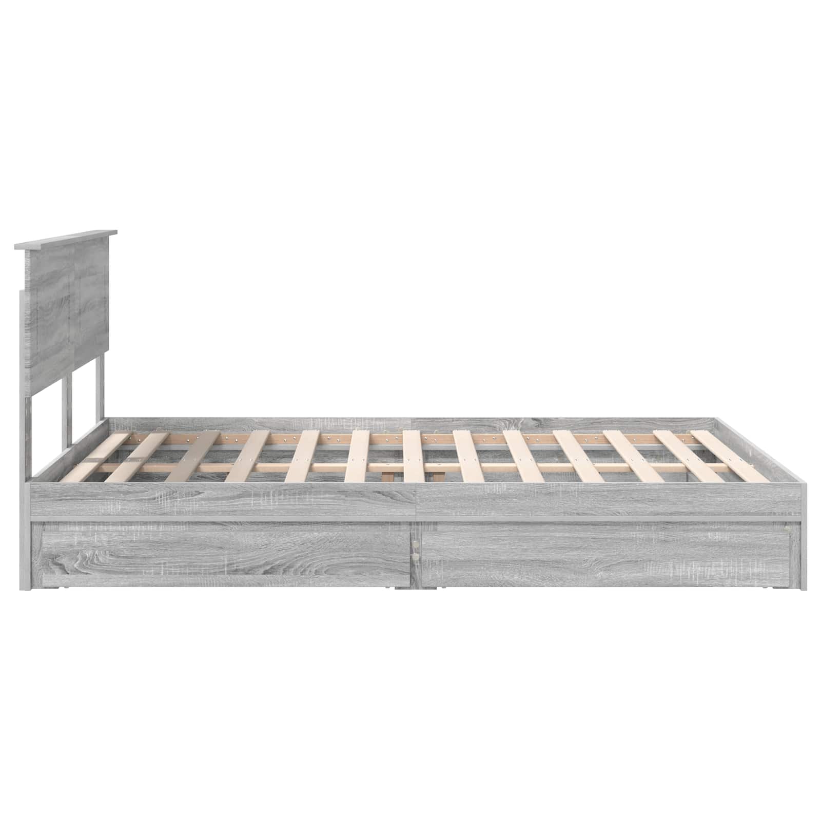 Krevet s od storage Siva Sonoma 160 x 200 cm Konstruirano drvo