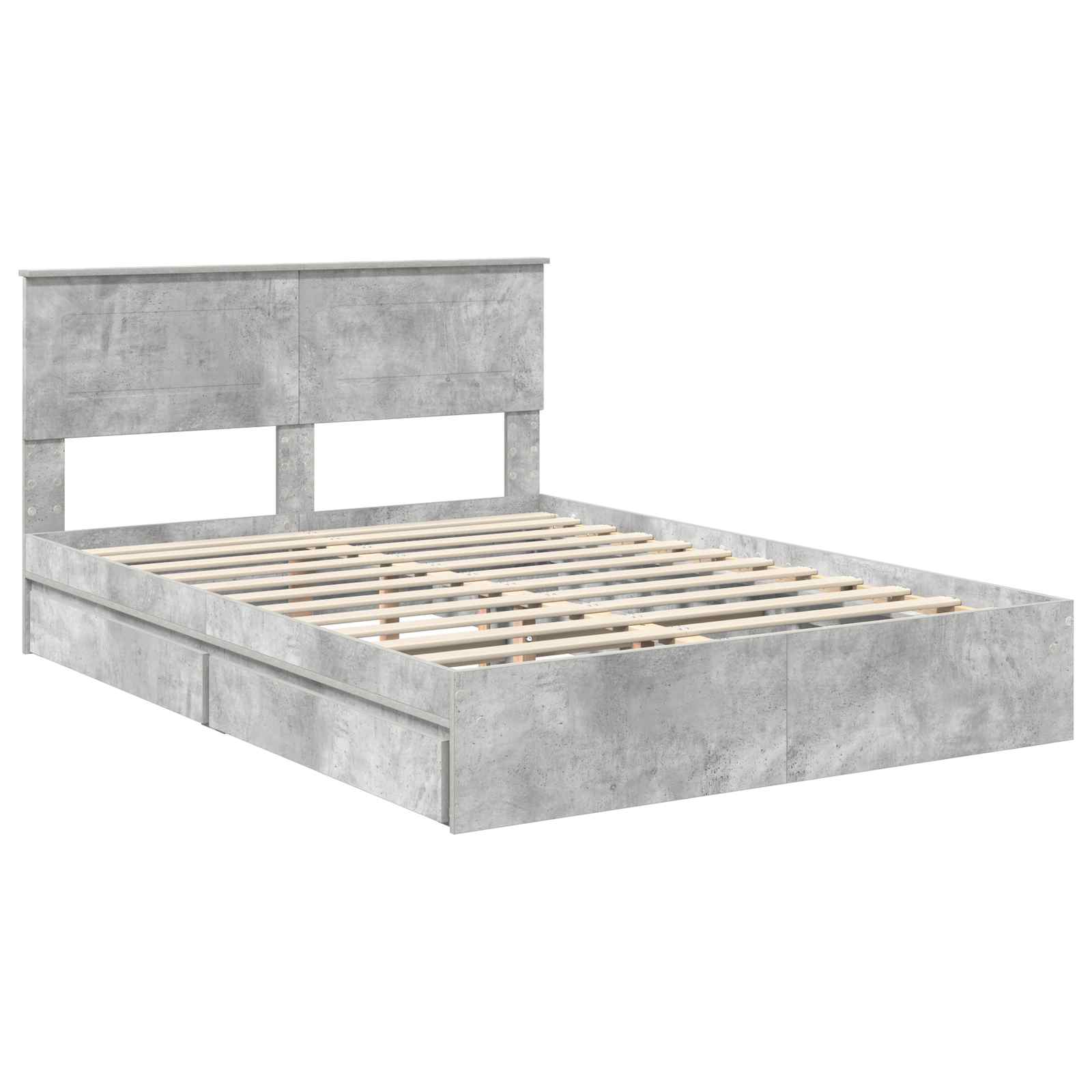 Krevet s od storage s uzglavljem Betonski sivi 150 x 200 cm