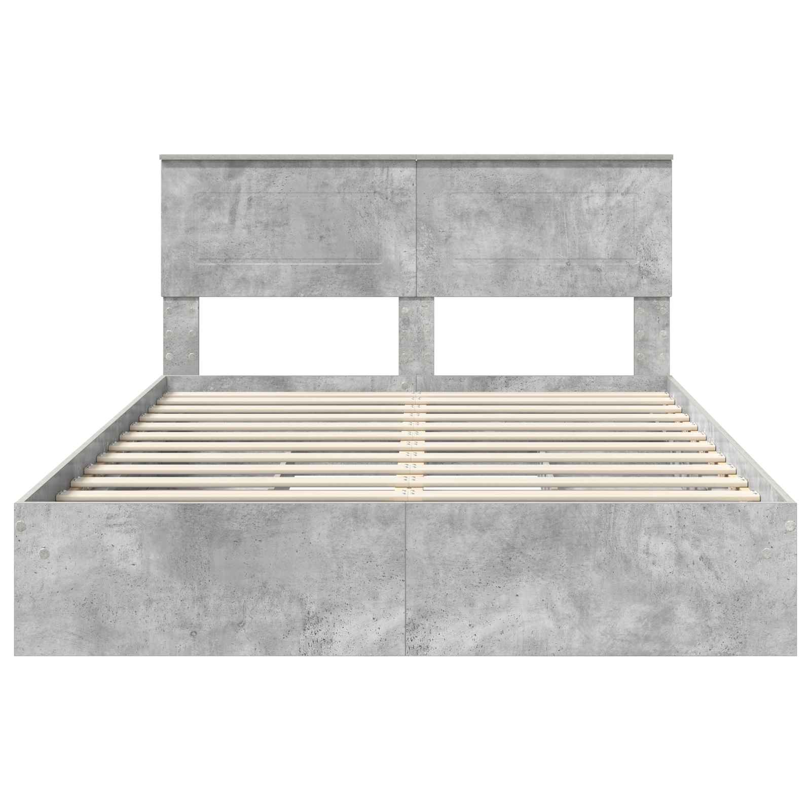 Krevet s od storage s uzglavljem Betonski sivi 150 x 200 cm