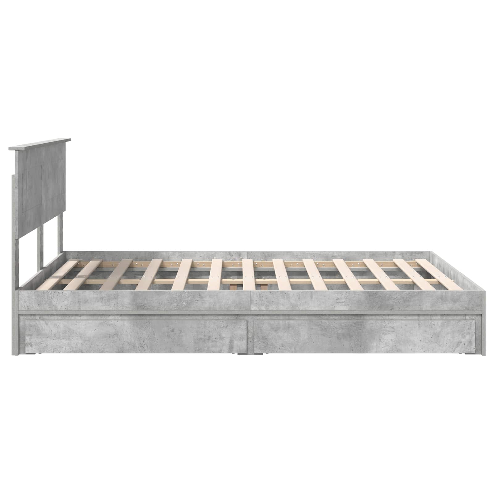 Krevet s od storage s uzglavljem Betonski sivi 150 x 200 cm