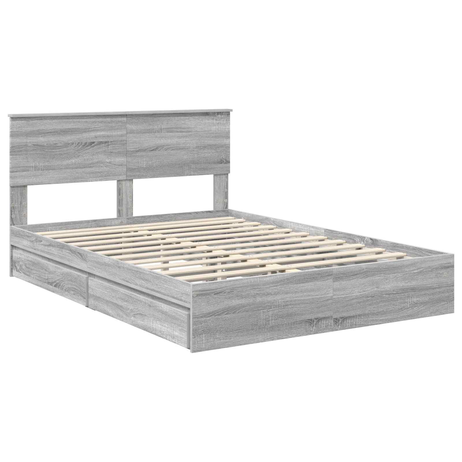 Krevet s od storage Siva Sonoma 150 x 200 cm Konstruirano drvo