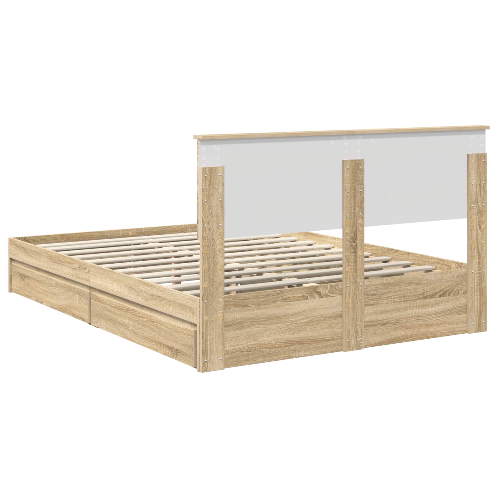 Krevet s od storage Sonoma hrast 140 x 190 cm Konstruirano drvo