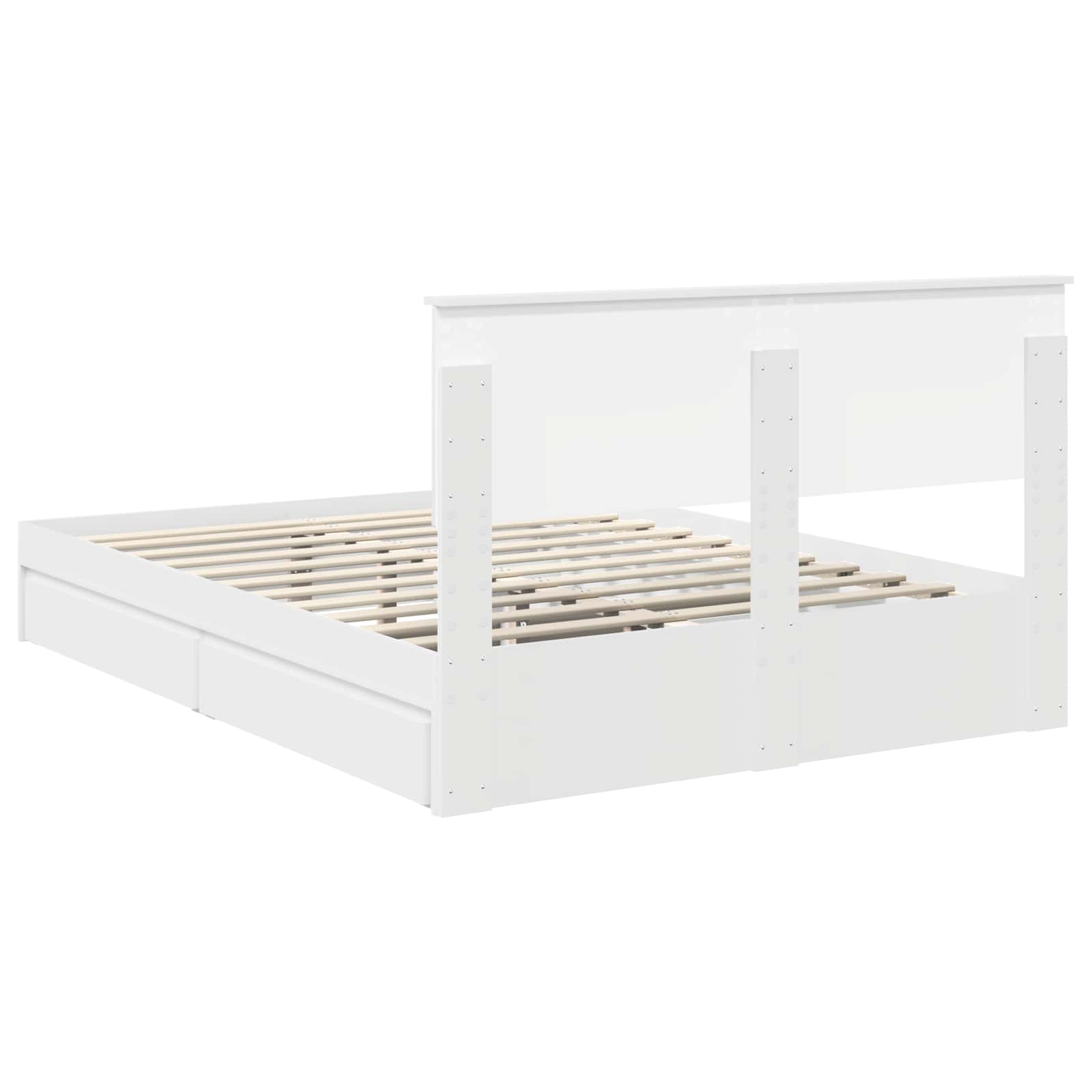Krevet s od storage Bijelo 140 x 200 cm Konstruirano drvo