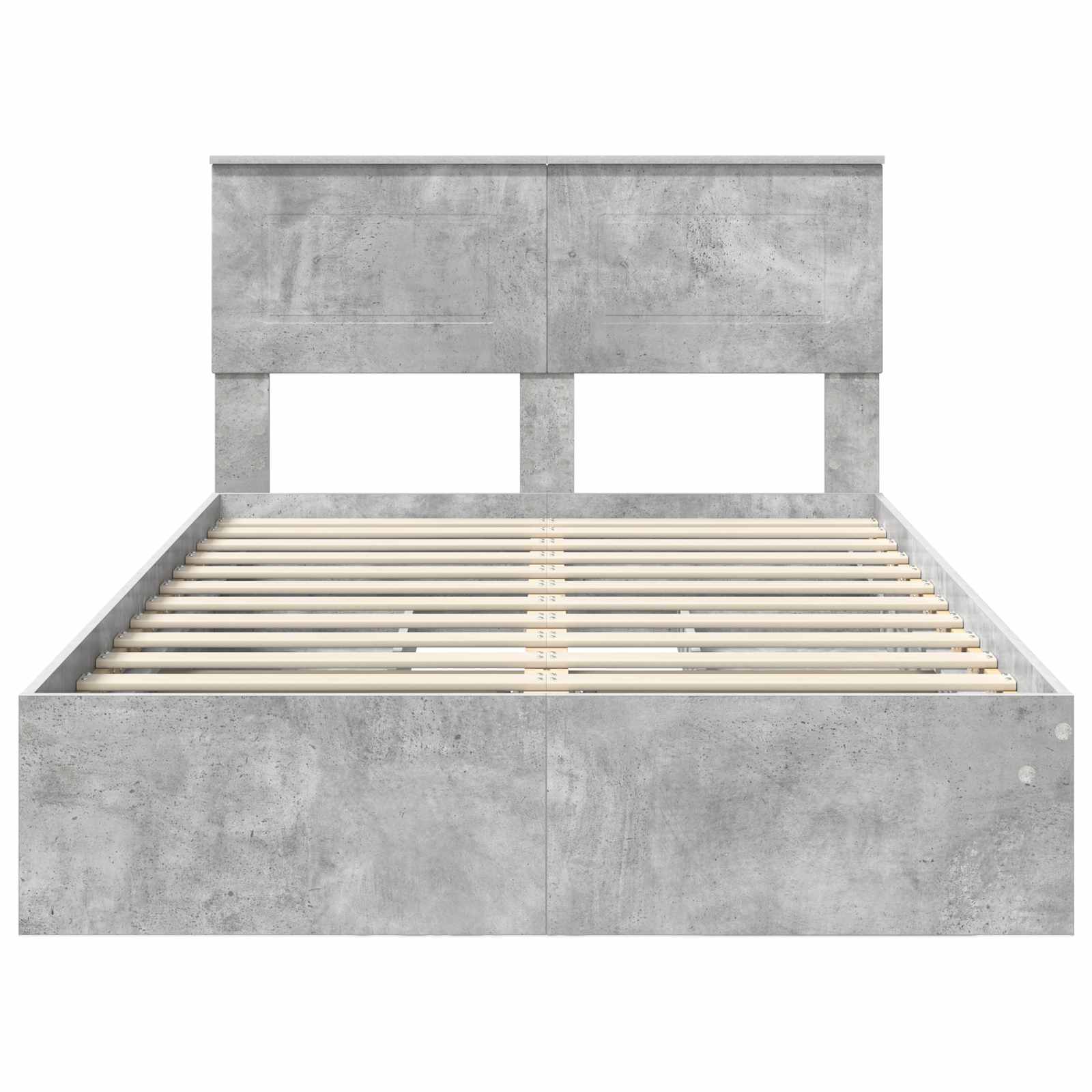 Krevet s od storage s uzglavljem Betonski sivi 135 x 190 cm