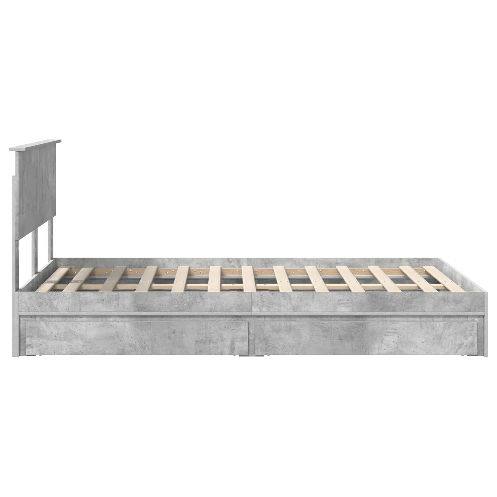 Krevet s od storage s uzglavljem Betonski sivi 135 x 190 cm