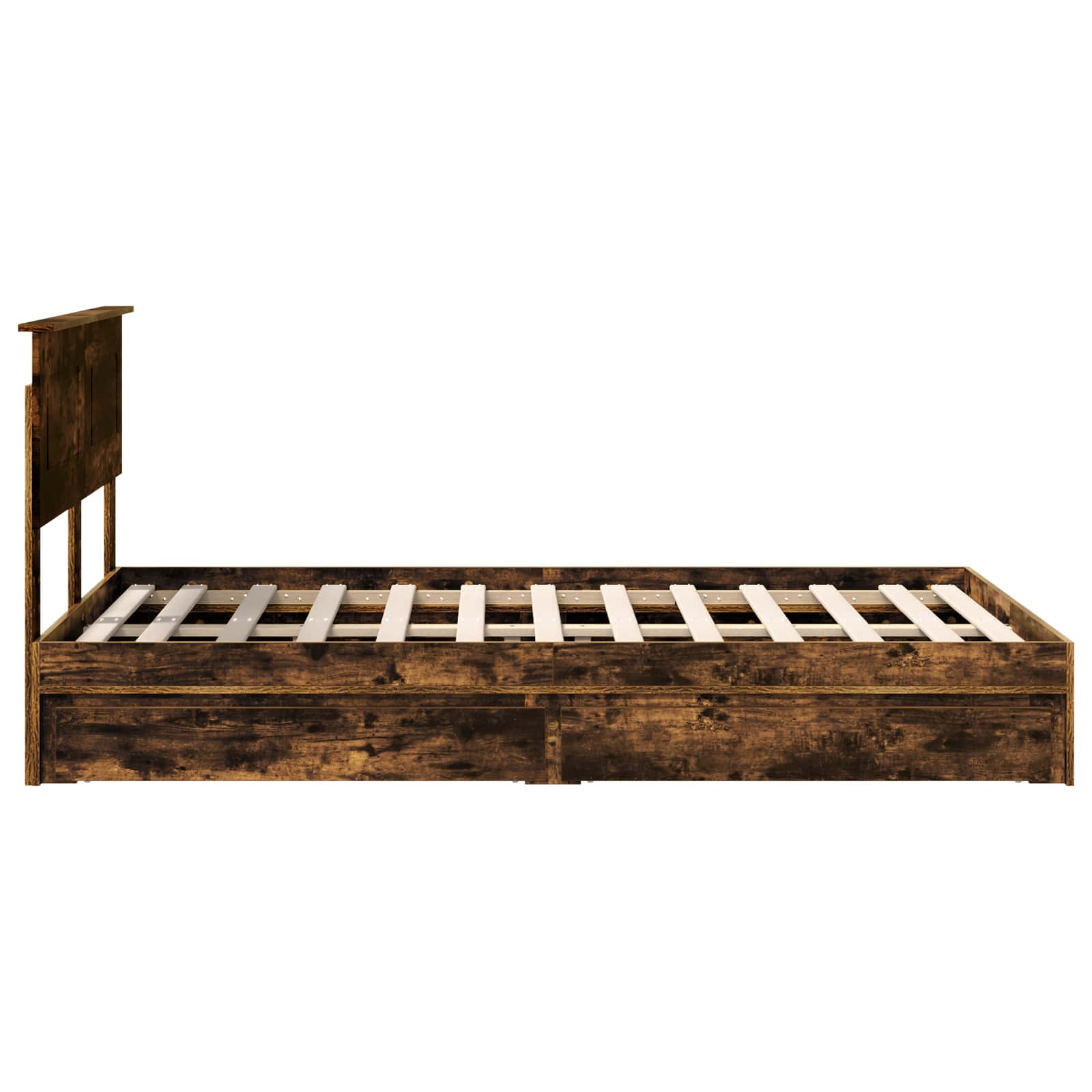 Krevet s od storage s uzglavljem Dimljeni hrast 135 x 190 cm