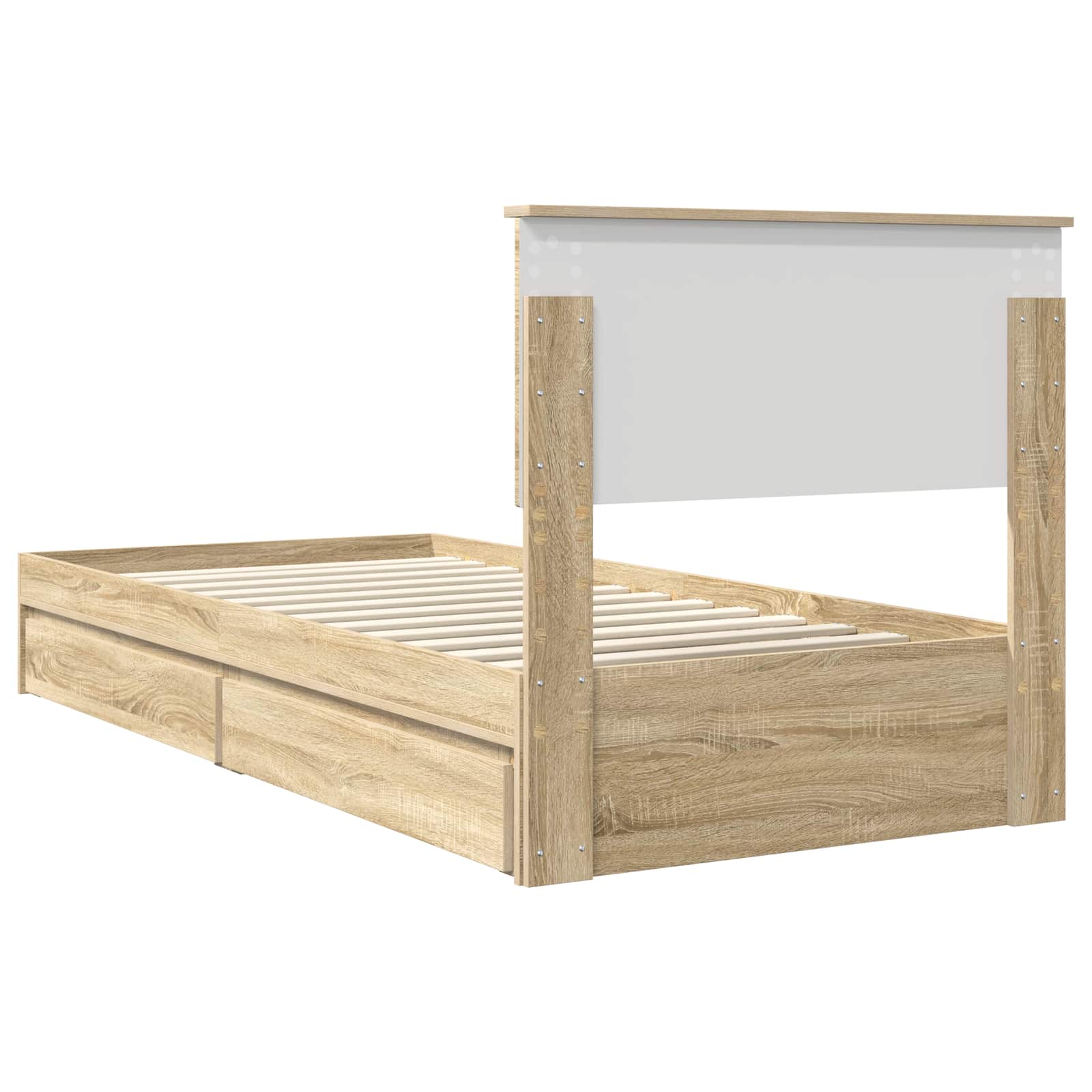 Krevet s od storage Sonoma hrast 100 x 200 cm Konstruirano drvo