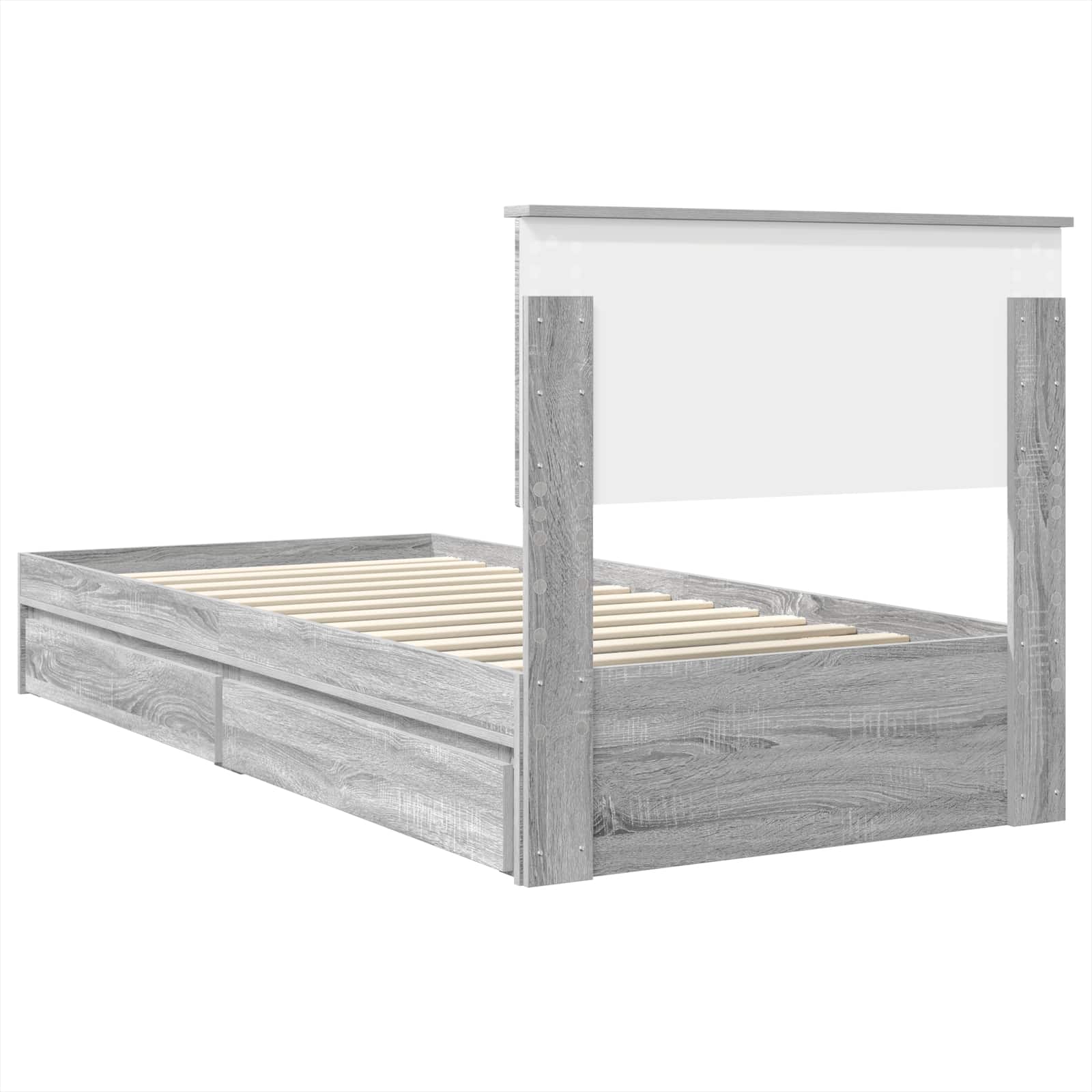 Krevet s od storage Siva Sonoma 100 x 200 cm Konstruirano drvo