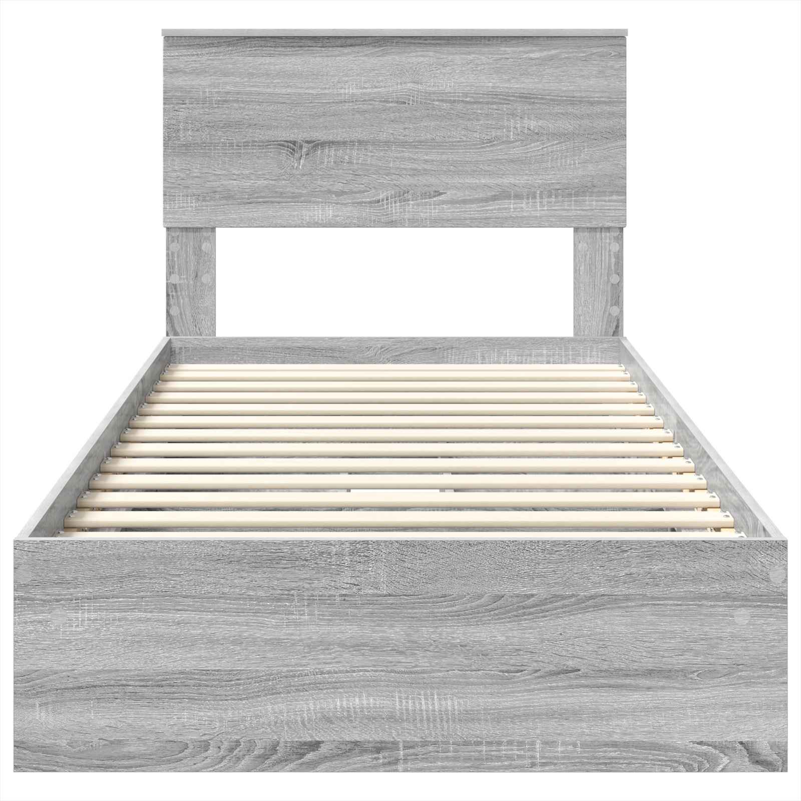 Krevet s od storage Siva Sonoma 100 x 200 cm Konstruirano drvo