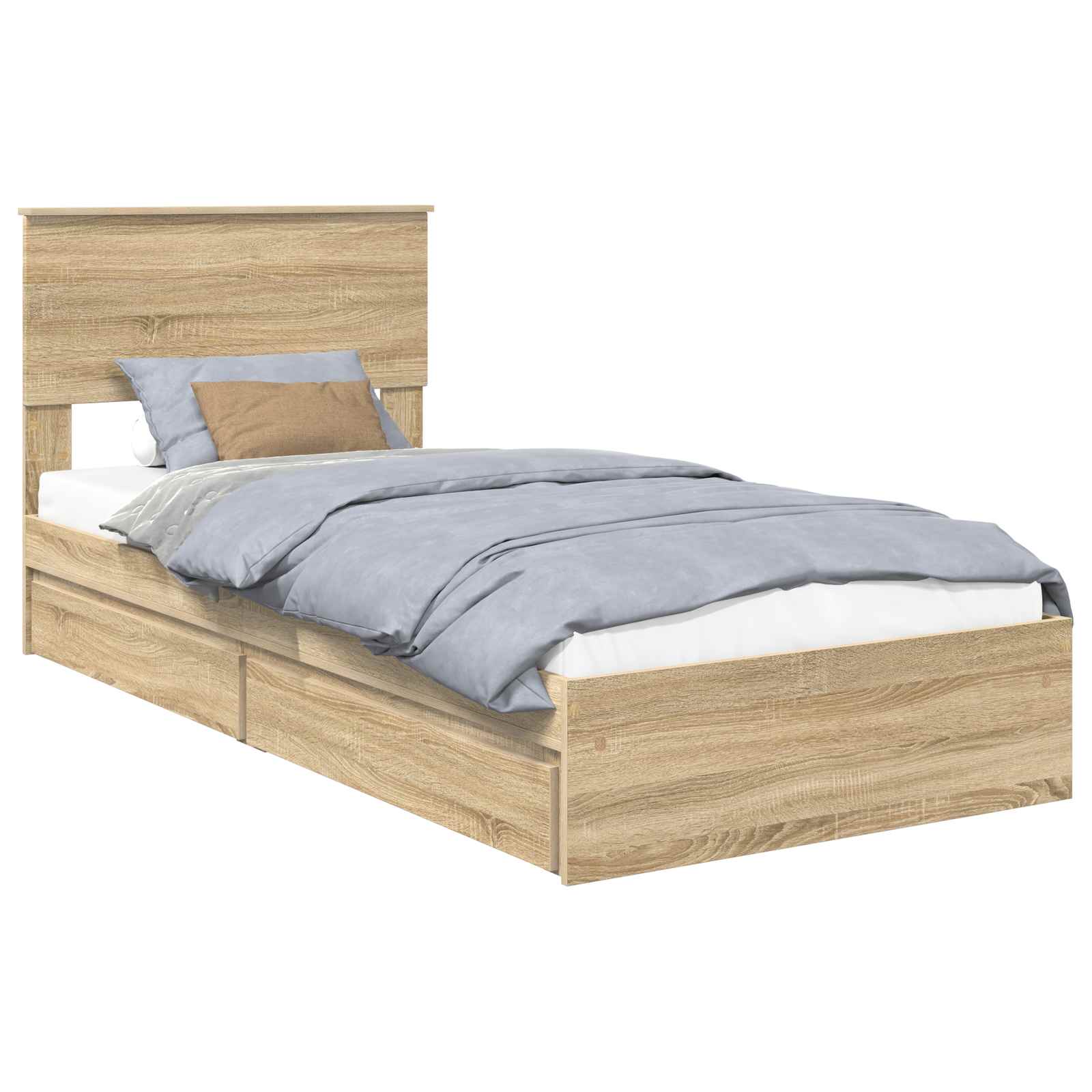 Krevet s od storage Sonoma hrast 90 x 190 cm Konstruirano drvo