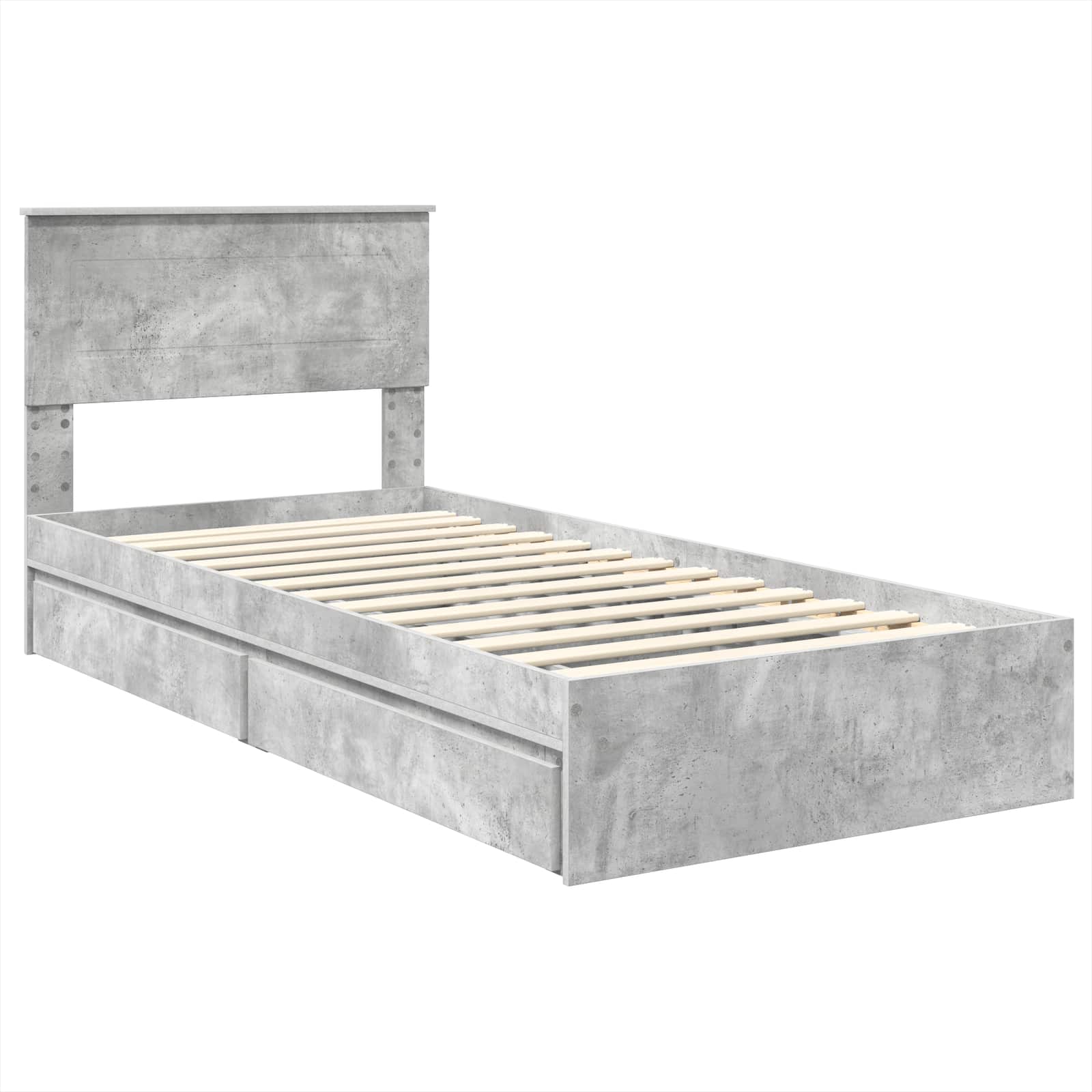 Krevet s od storage Betonski sivi 90 x 190 cm Konstruirano drvo