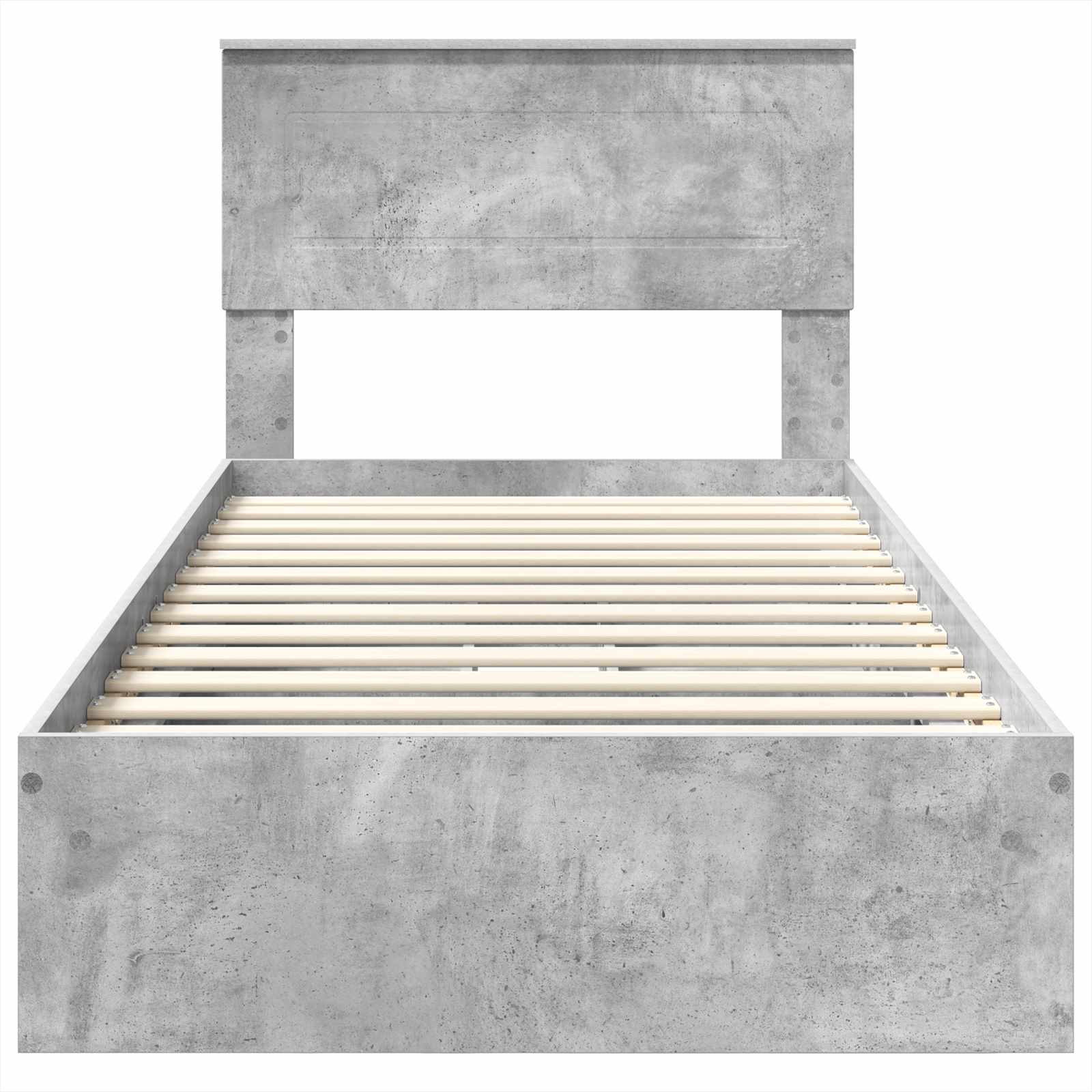 Krevet s od storage Betonski sivi 90 x 190 cm Konstruirano drvo