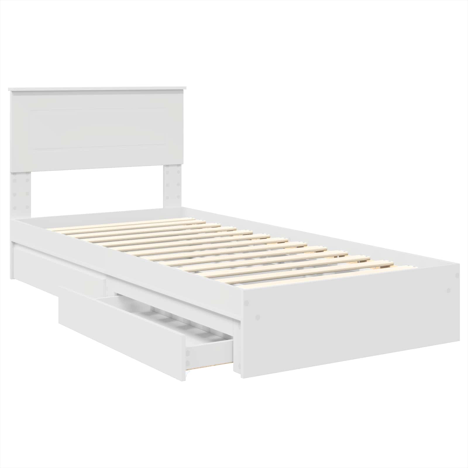 Krevet s od storage Bijelo 90 x 200 cm Konstruirano drvo