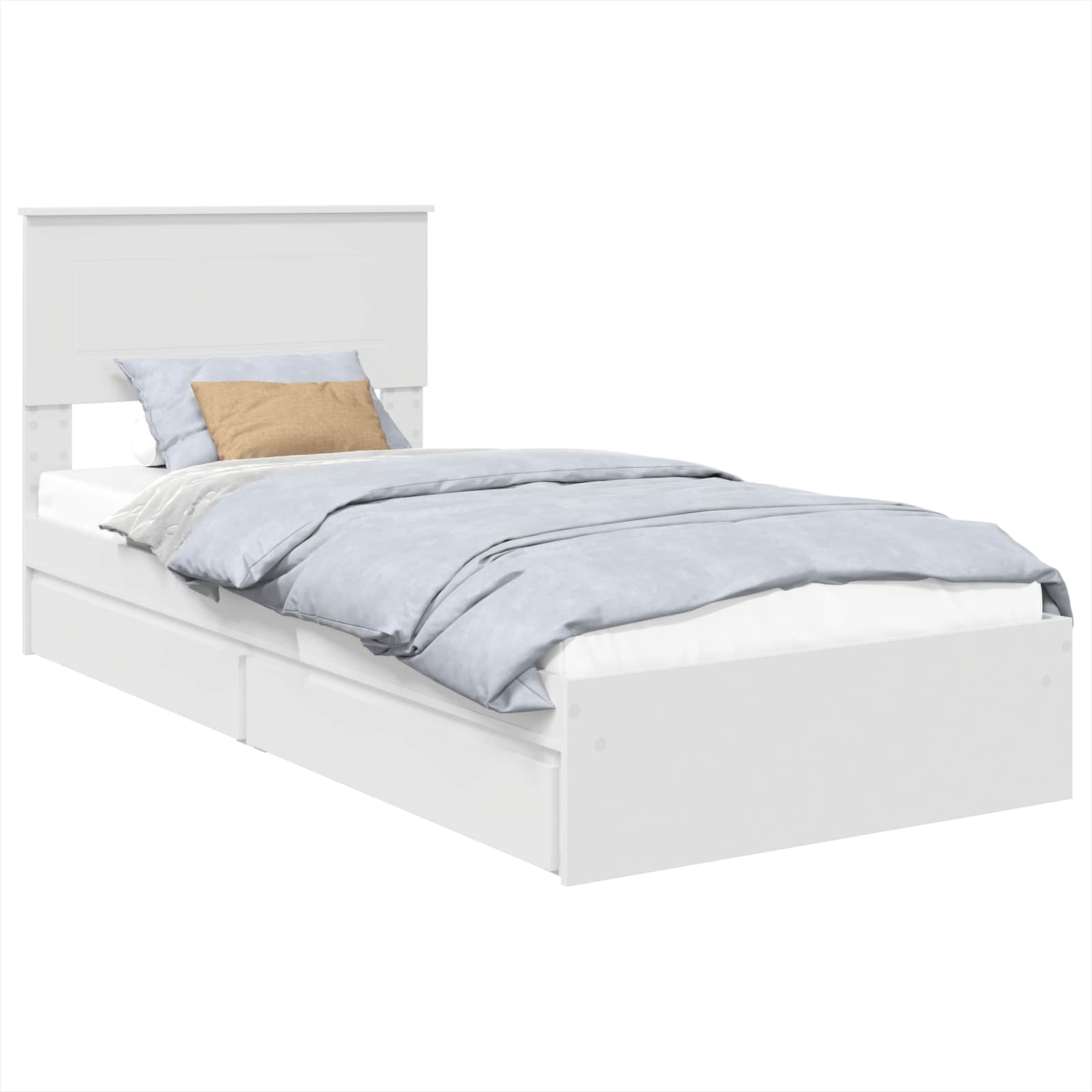Krevet s od storage Bijelo 75 x 190 cm Konstruirano drvo