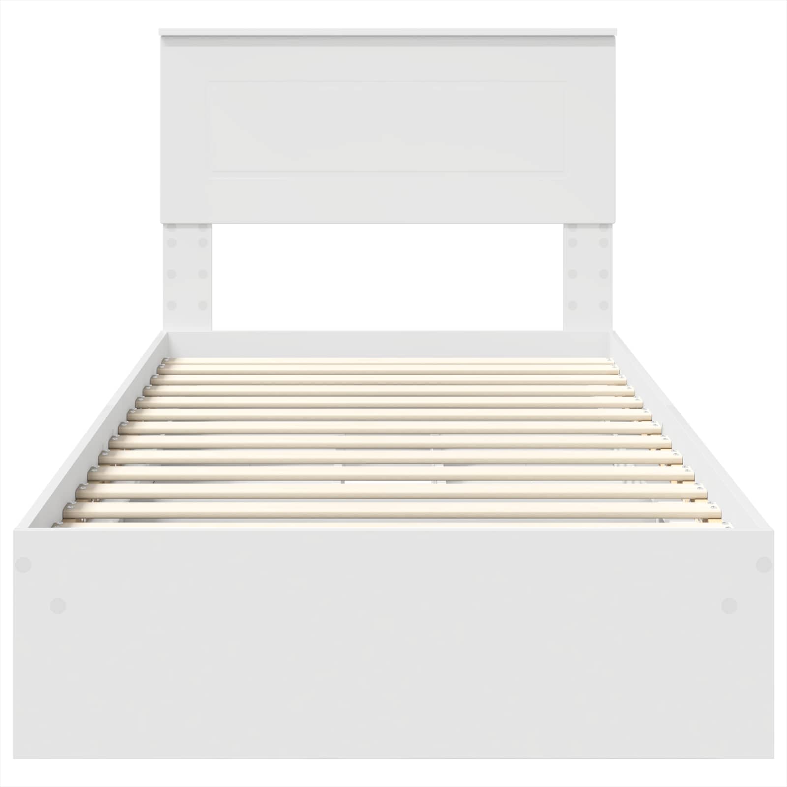 Krevet s od storage Bijelo 75 x 190 cm Konstruirano drvo