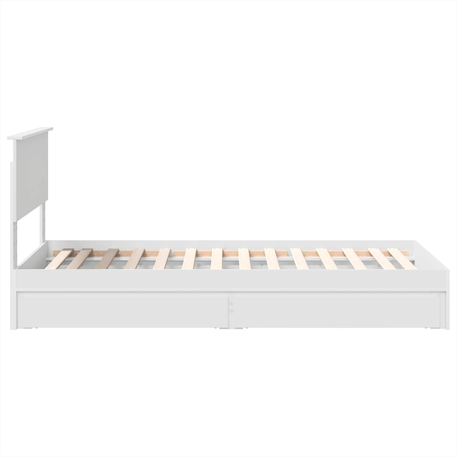 Krevet s od storage Bijelo 75 x 190 cm Konstruirano drvo