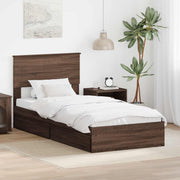 Krevet s od storage Smeđi hrast 75 x 190 cm Konstruirano drvo