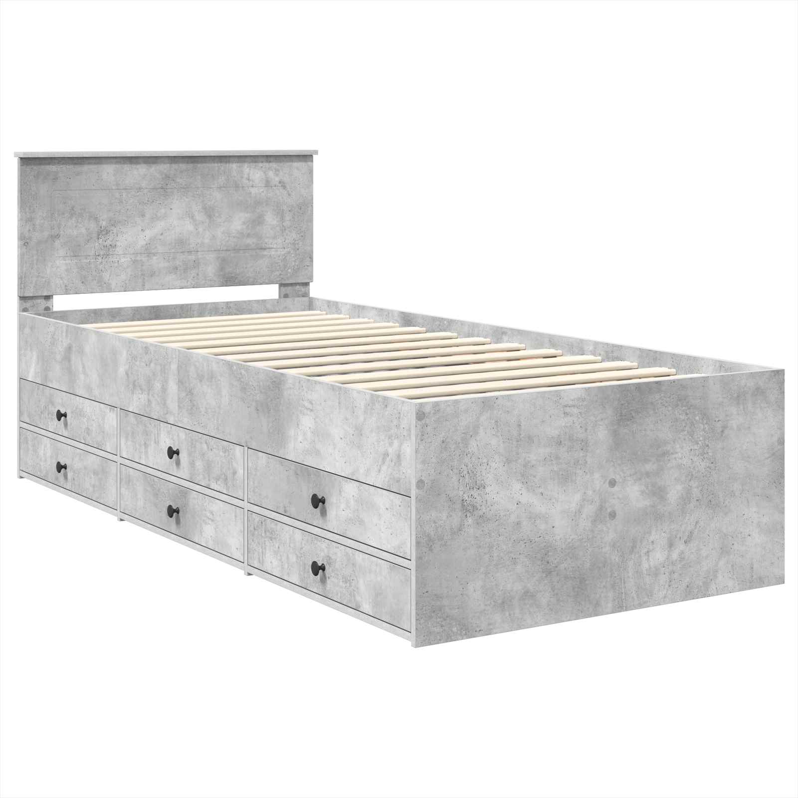 Krevet na dan Beton siva i crna 100 x 200 cm Konstruirano drvo