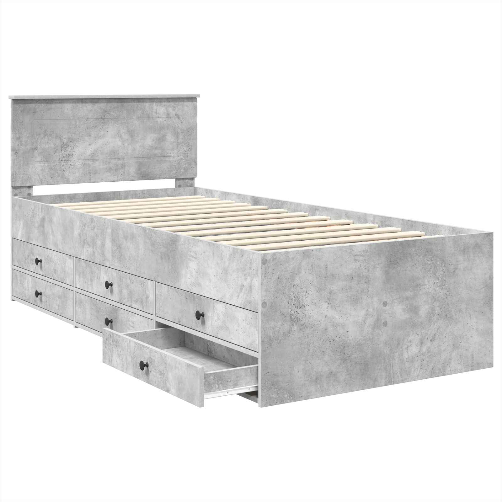 Krevet na dan Beton siva i crna 100 x 200 cm Konstruirano drvo