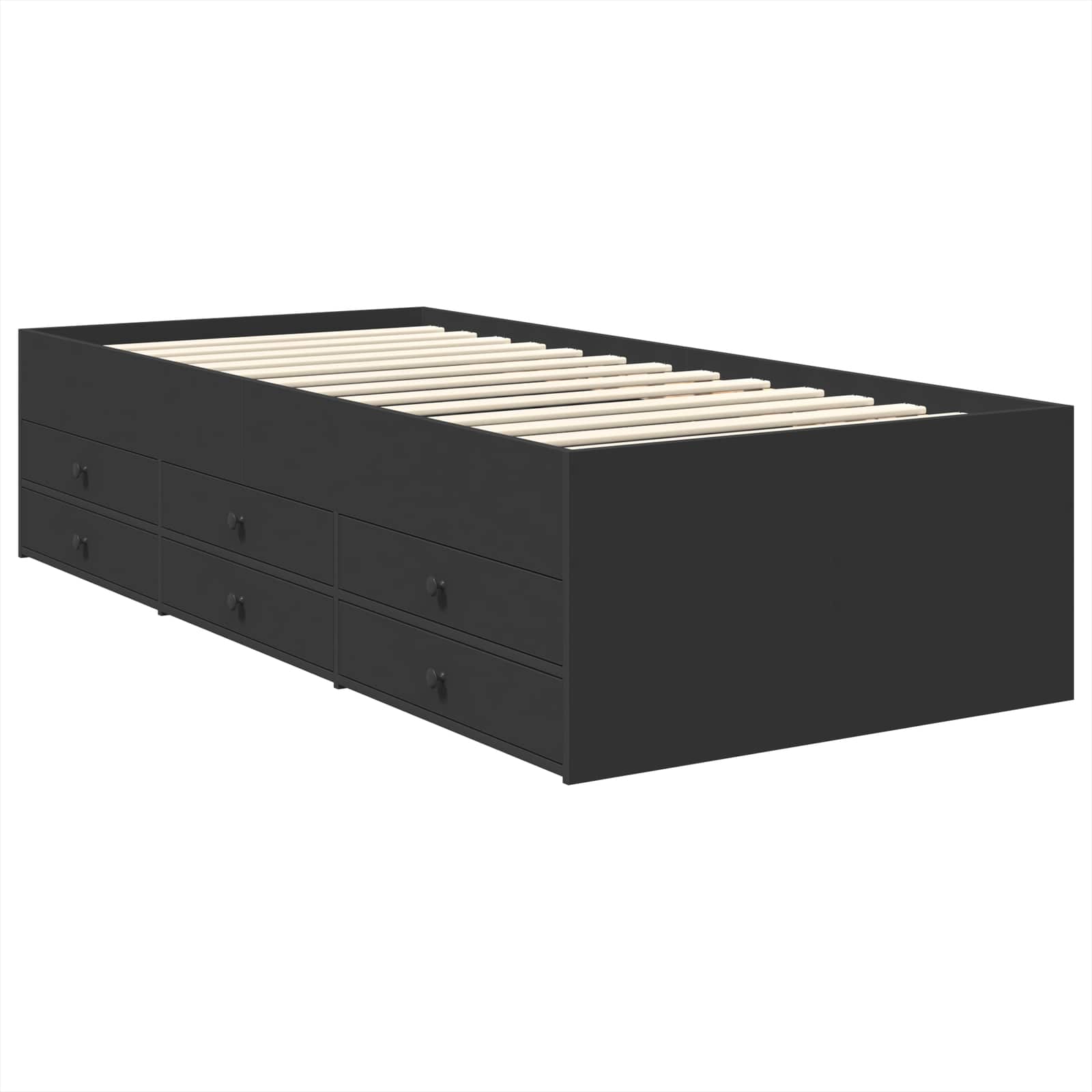 Krevet na dan s ladicama Crna 75 x 190 cm Konstruirano drvo
