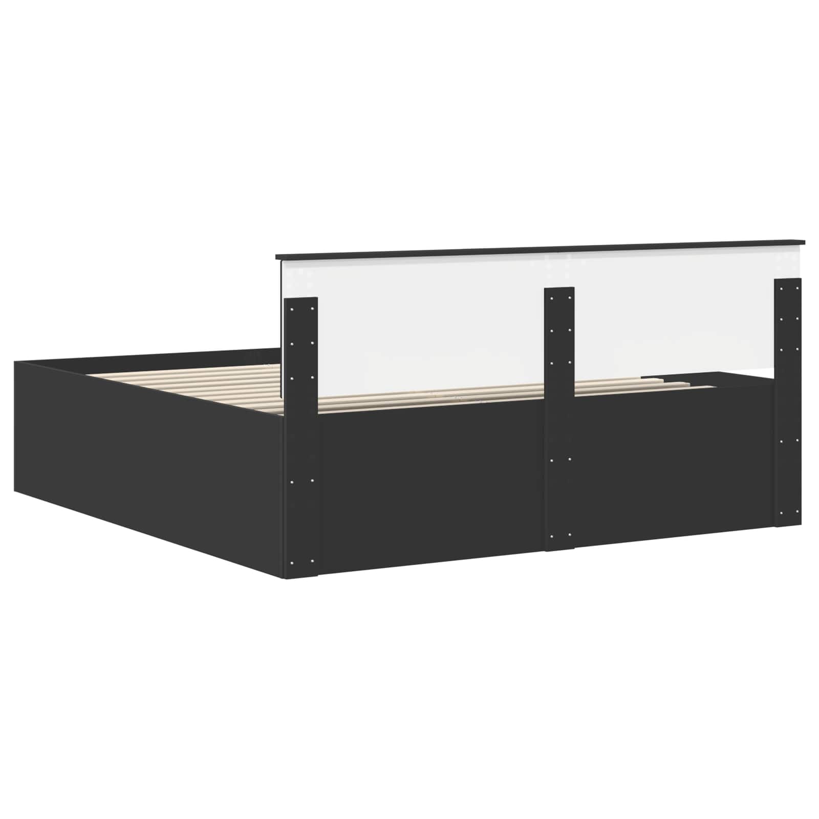 Krevetna konstrukcija Crna 200 x 200 cm Konstruirano drvo