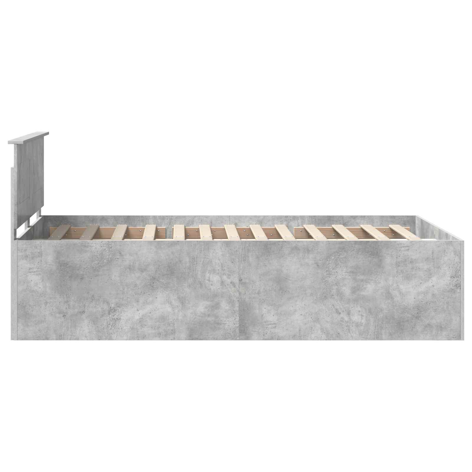 Krevetna konstrukcija s uzglavljem Betonski sivi 135 x 190 cm