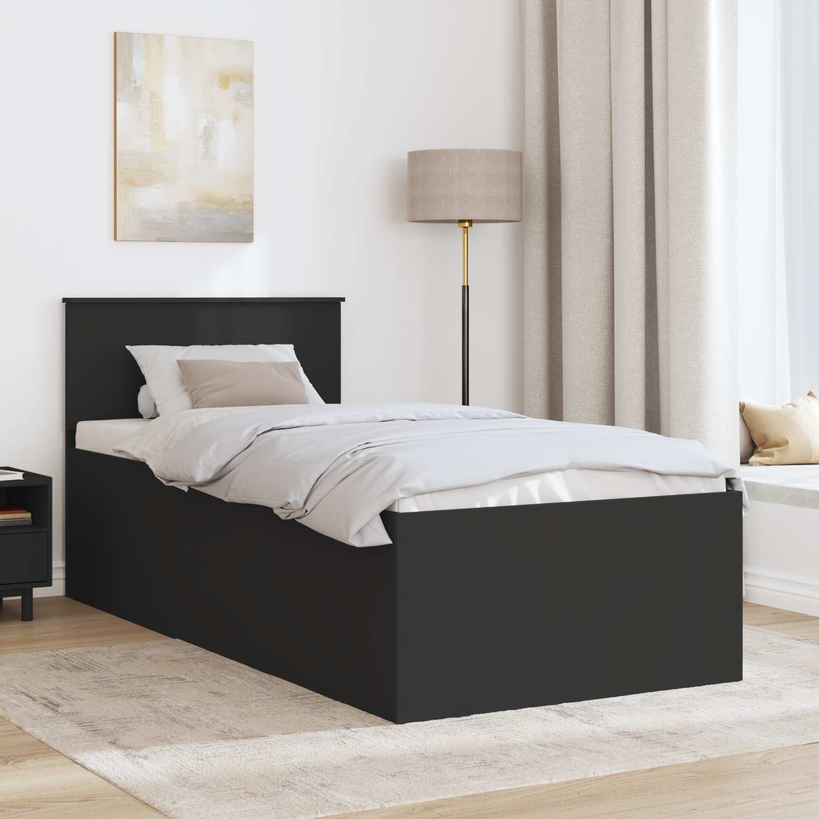 Krevetna konstrukcija Crna 75 x 190 cm Konstruirano drvo