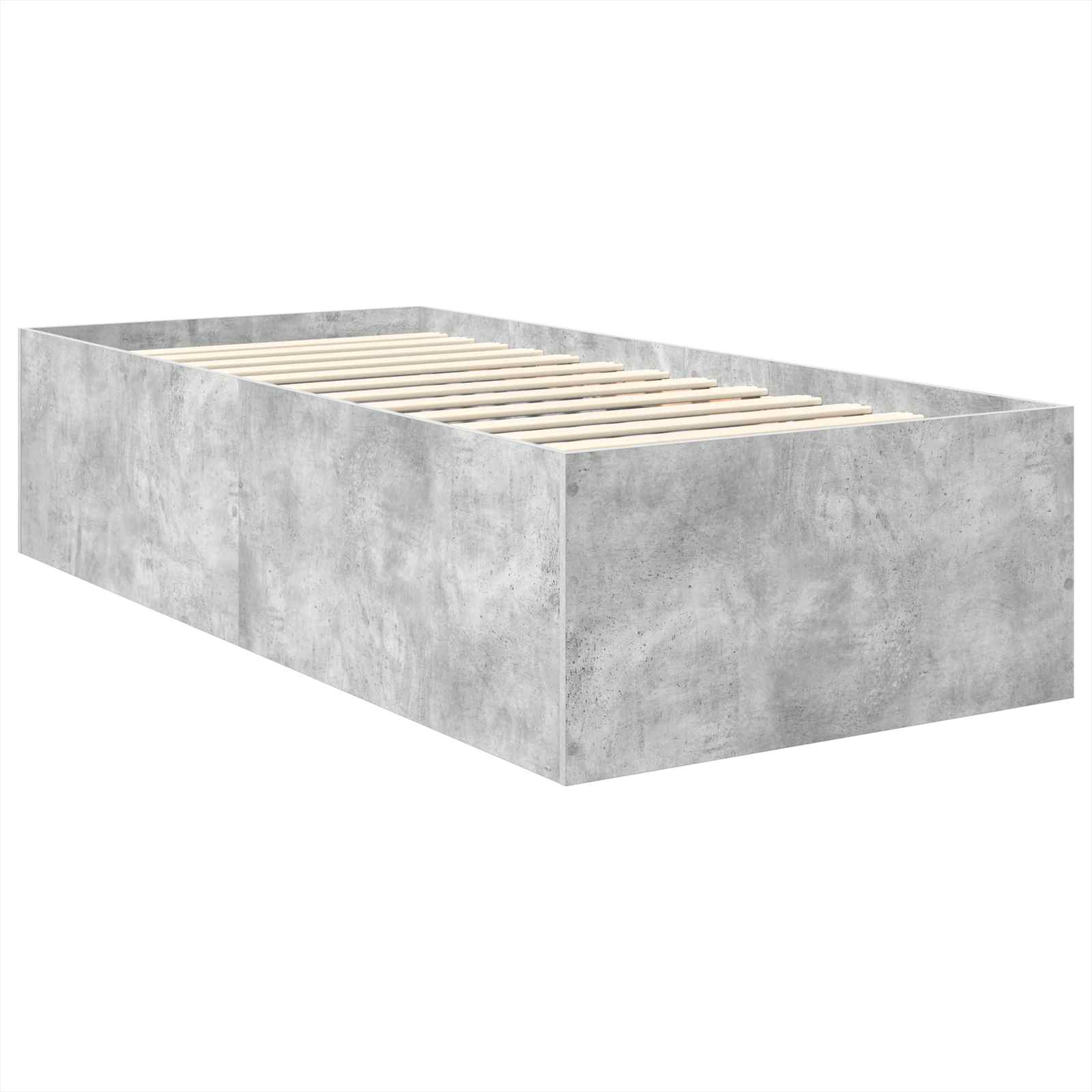 Krevetna konstrukcija s uzglavljem Betonski sivi 75 x 190 cm