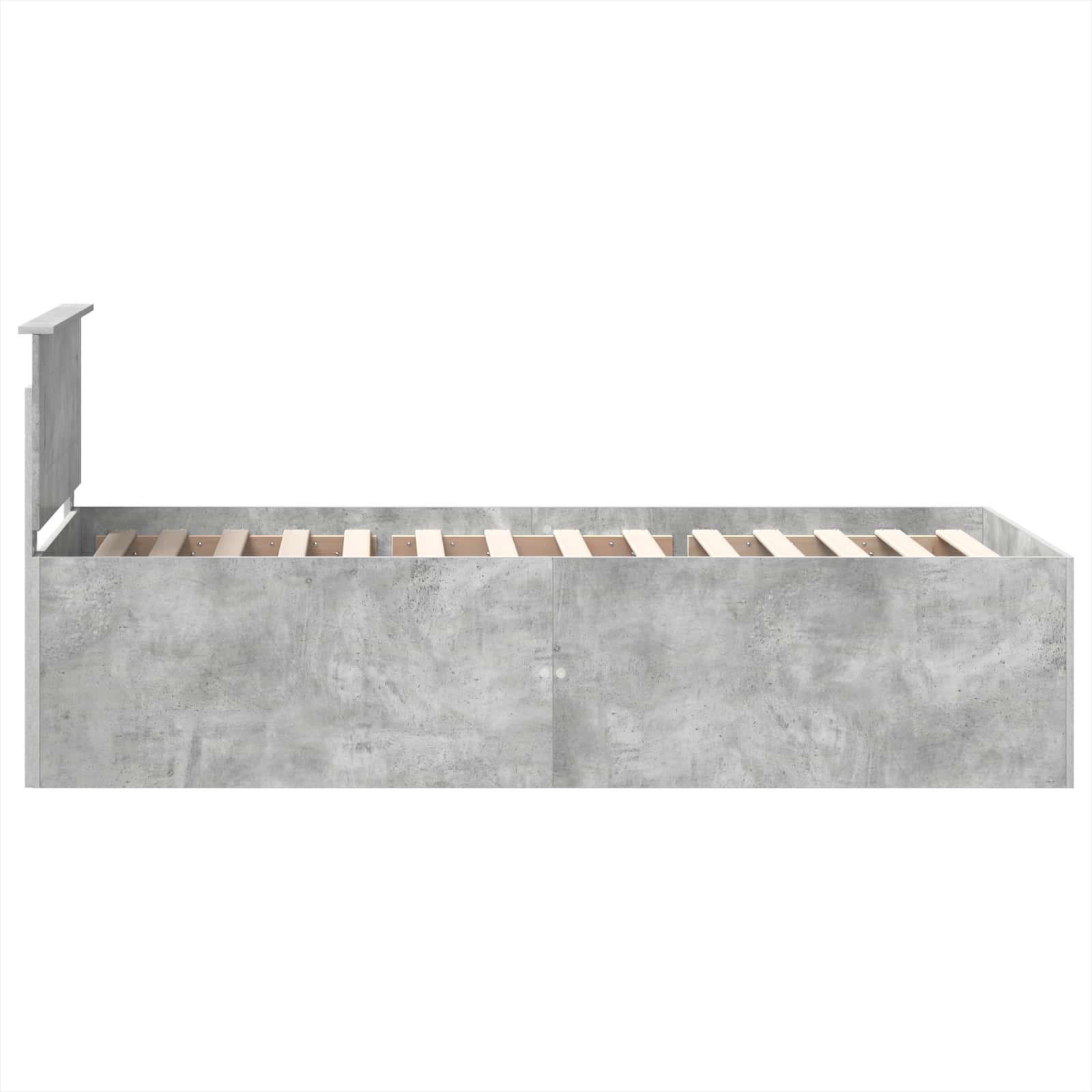 Krevetna konstrukcija s uzglavljem Betonski sivi 75 x 190 cm