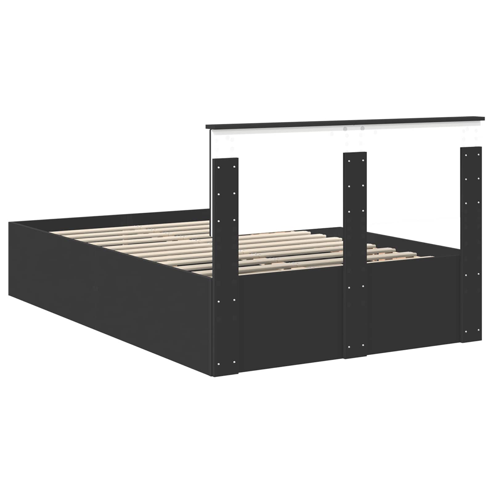 Krevetna konstrukcija Crna 135 x 190 cm Konstruirano drvo