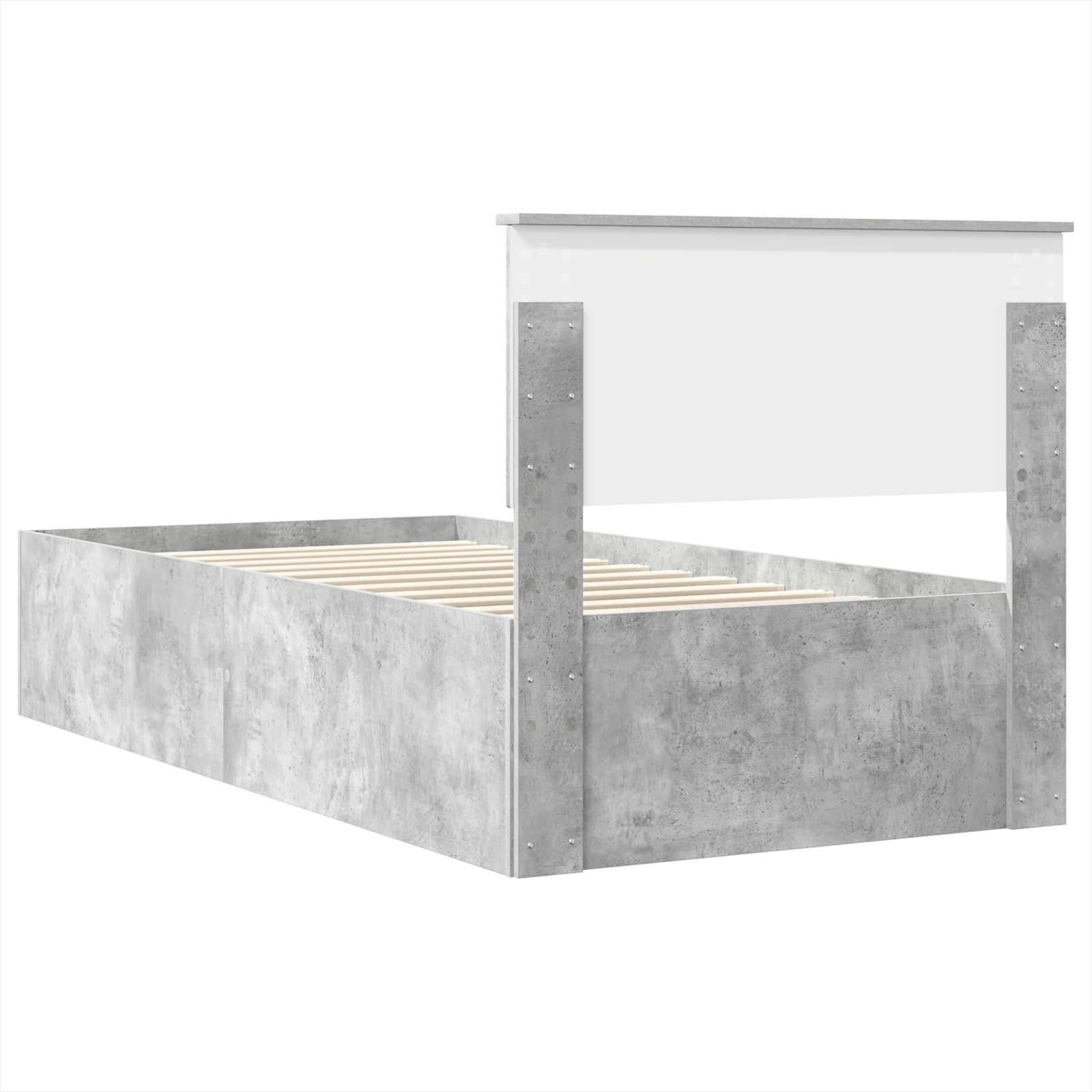 Krevetna konstrukcija s uzglavljem Betonski sivi 100 x 200 cm