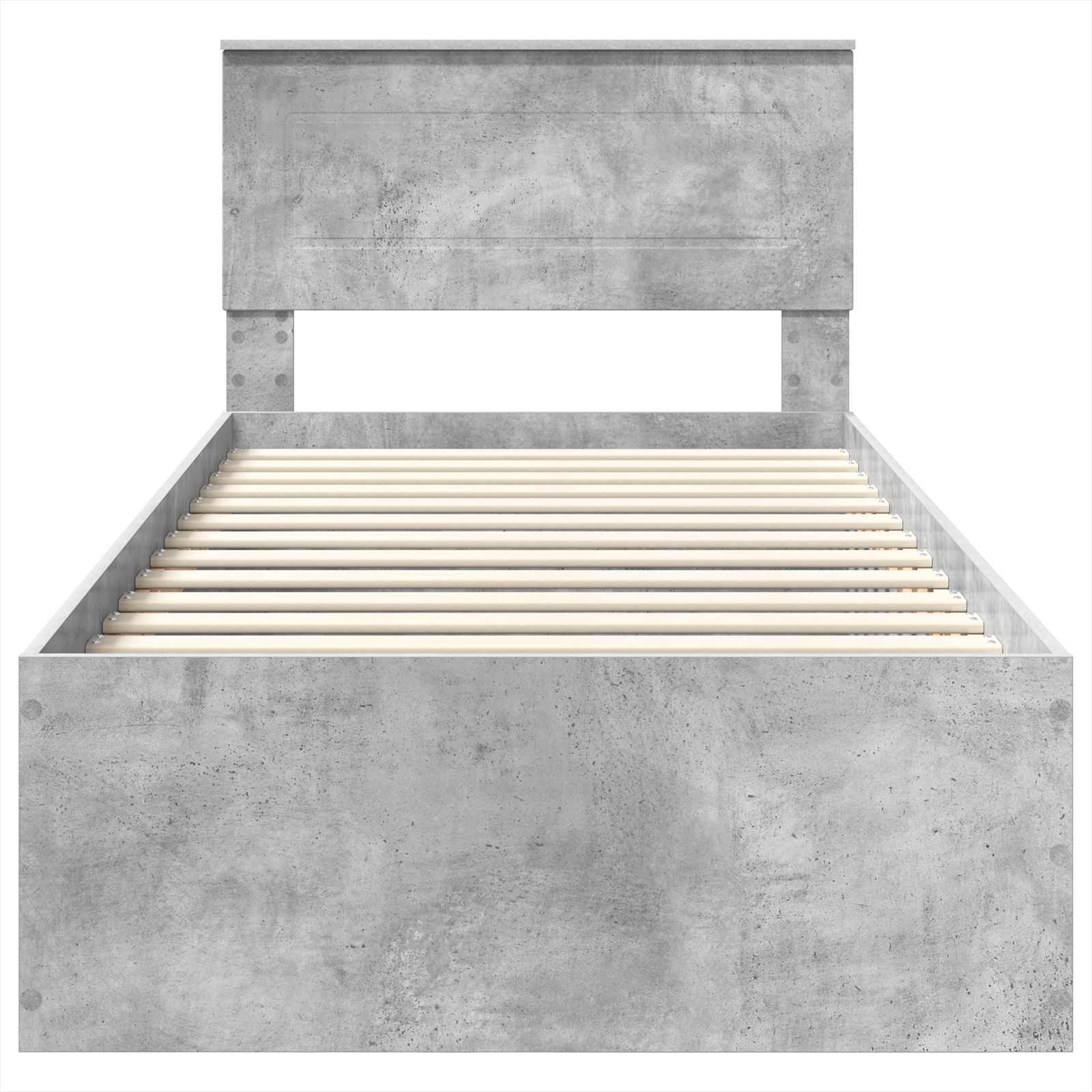 Krevetna konstrukcija s uzglavljem Betonski sivi 100 x 200 cm