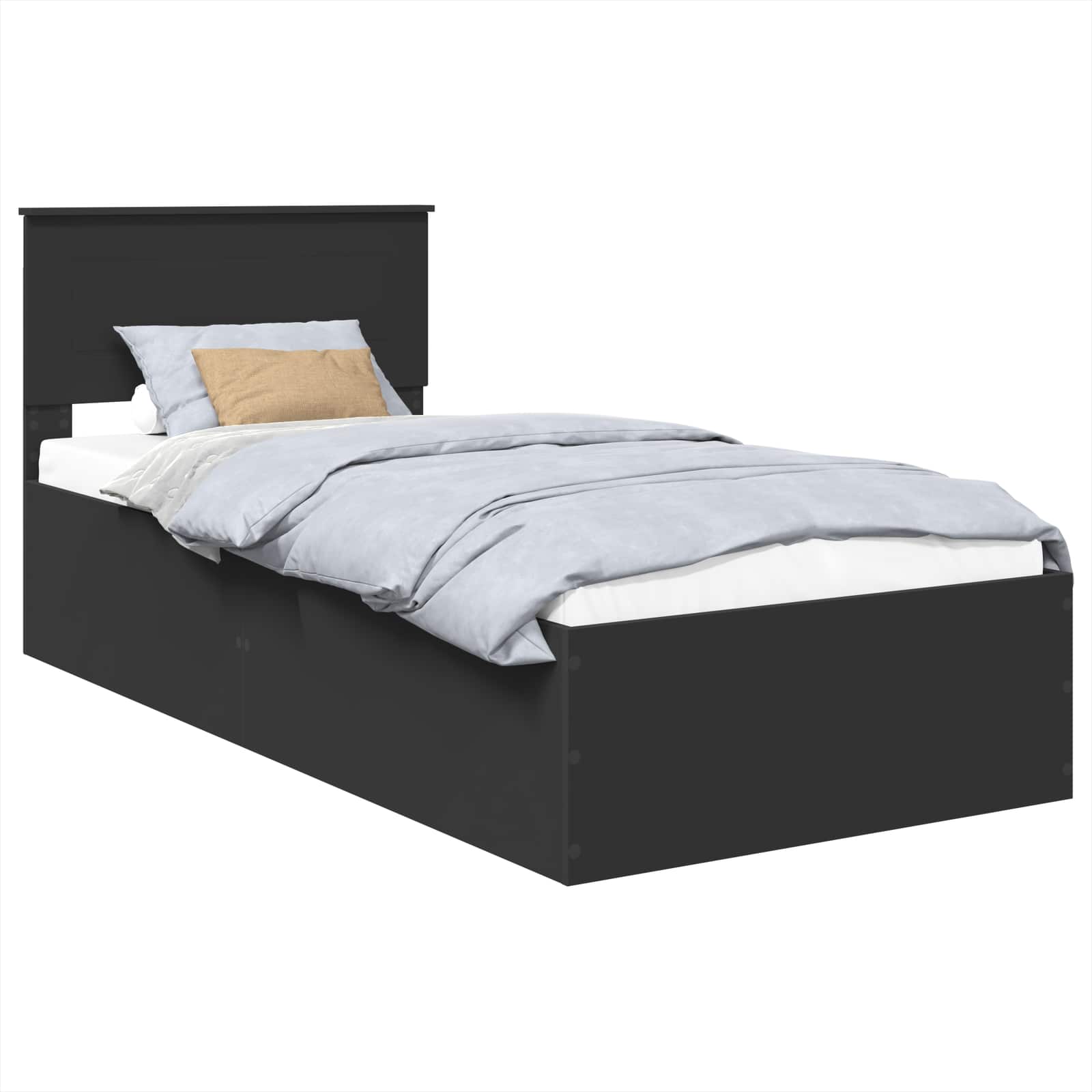 Krevetna konstrukcija Crna 75 x 190 cm Konstruirano drvo