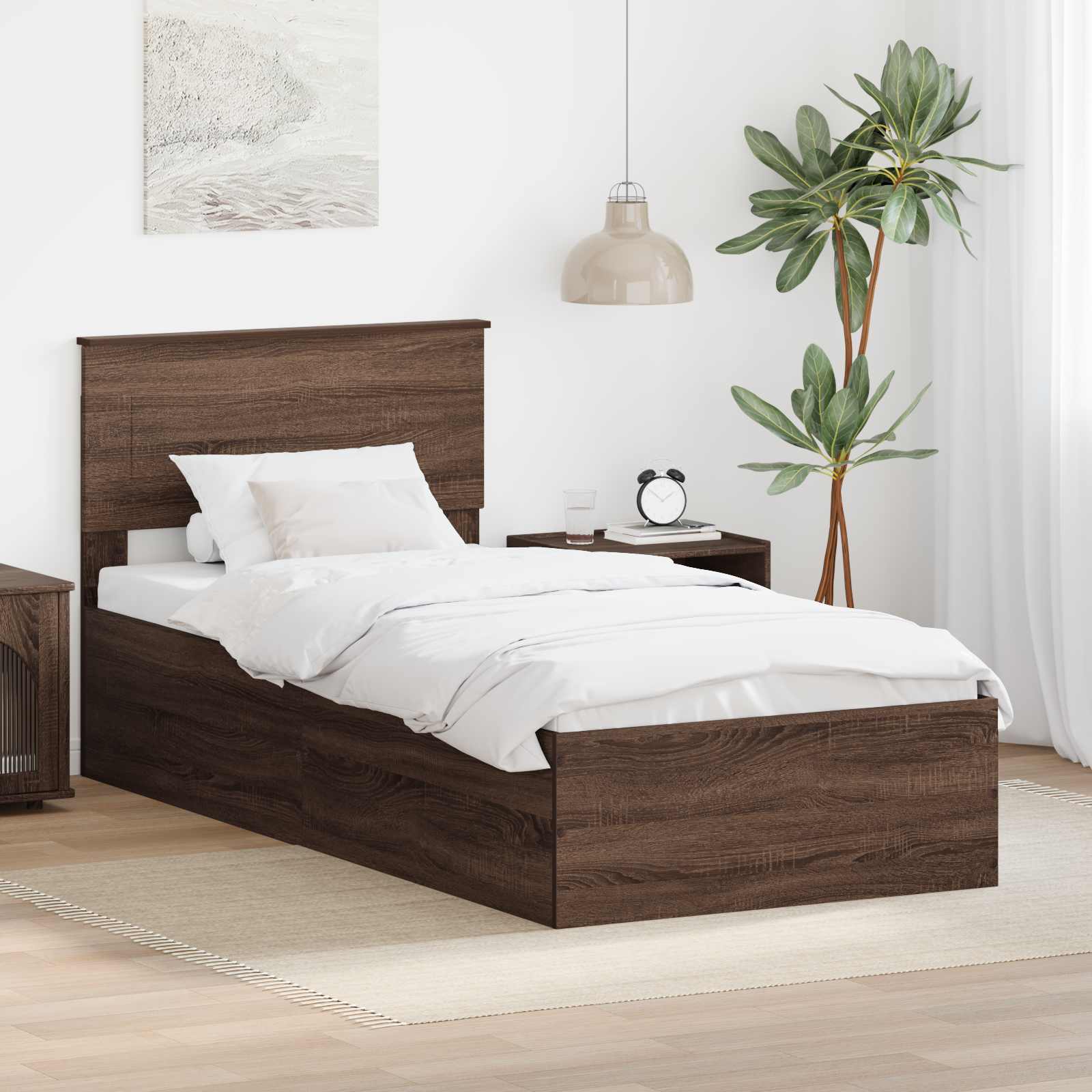 Krevetna konstrukcija Smeđi hrast 75 x 190 cm Konstruirano drvo