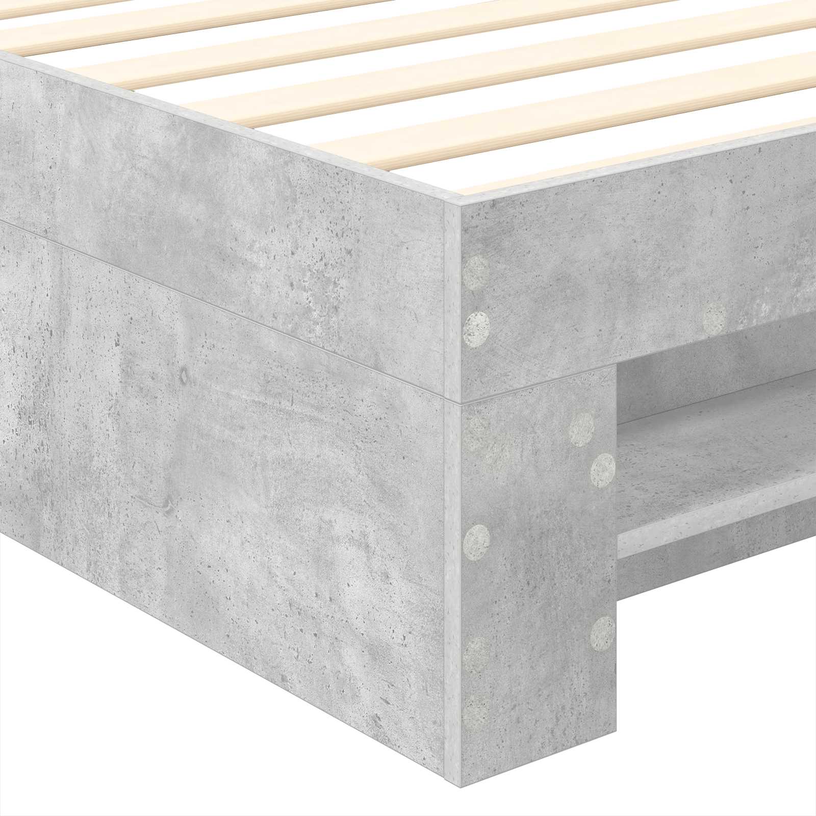 Krevetna konstrukcija s uzglavljem Betonski sivi 90 x 200 cm