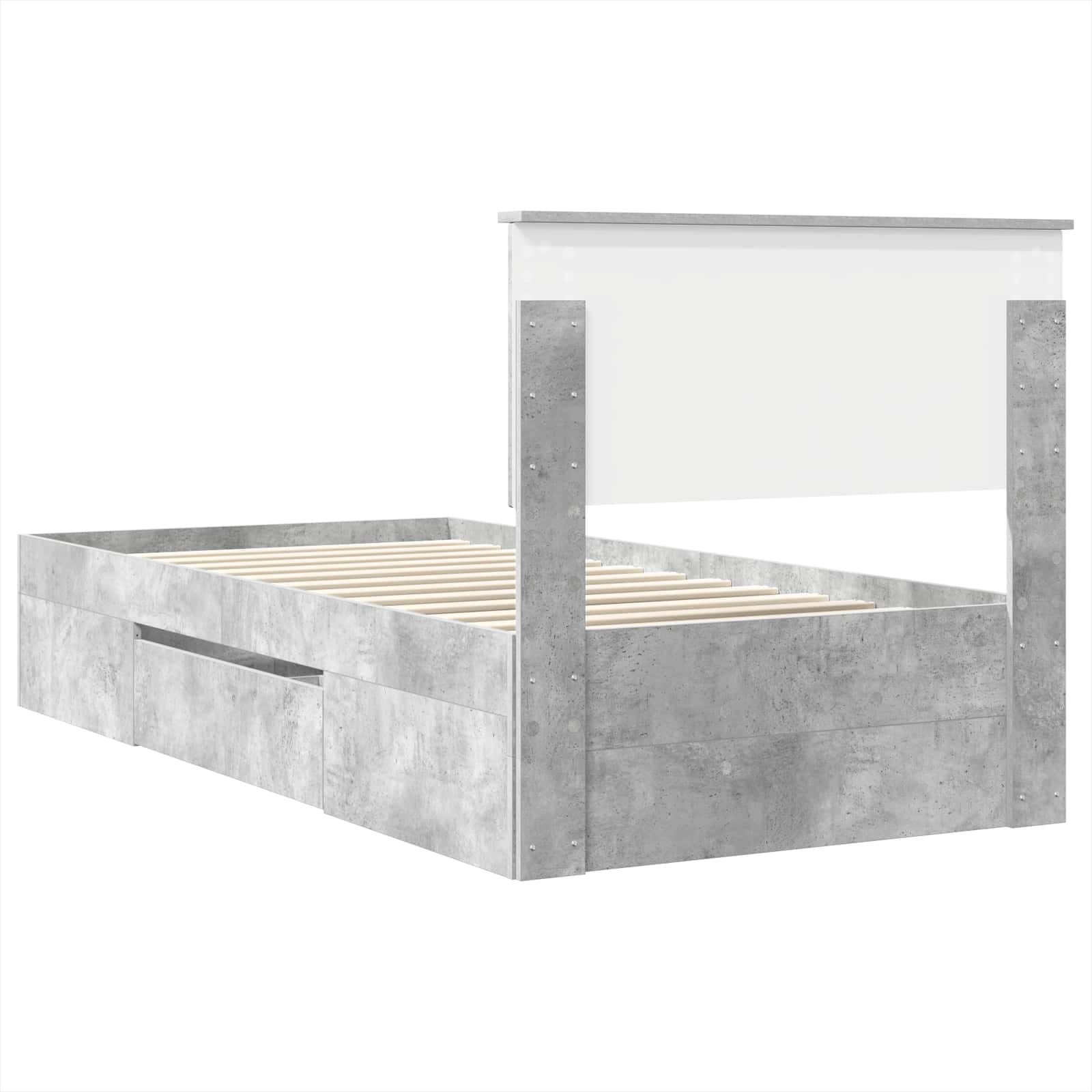 Krevetna konstrukcija s uzglavljem Betonski sivi 90 x 200 cm