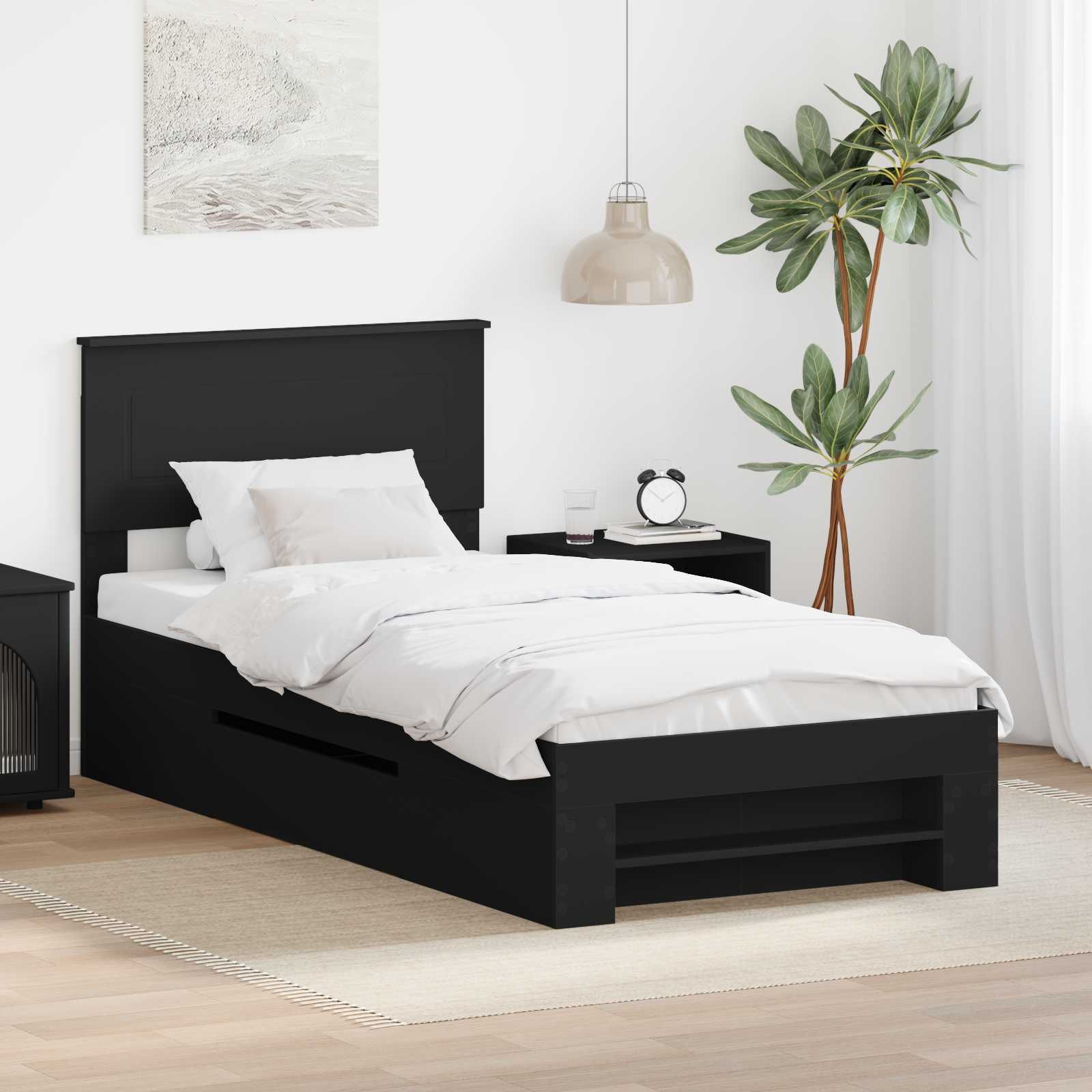 Krevetna konstrukcija Crna 80 x 200 cm Konstruirano drvo