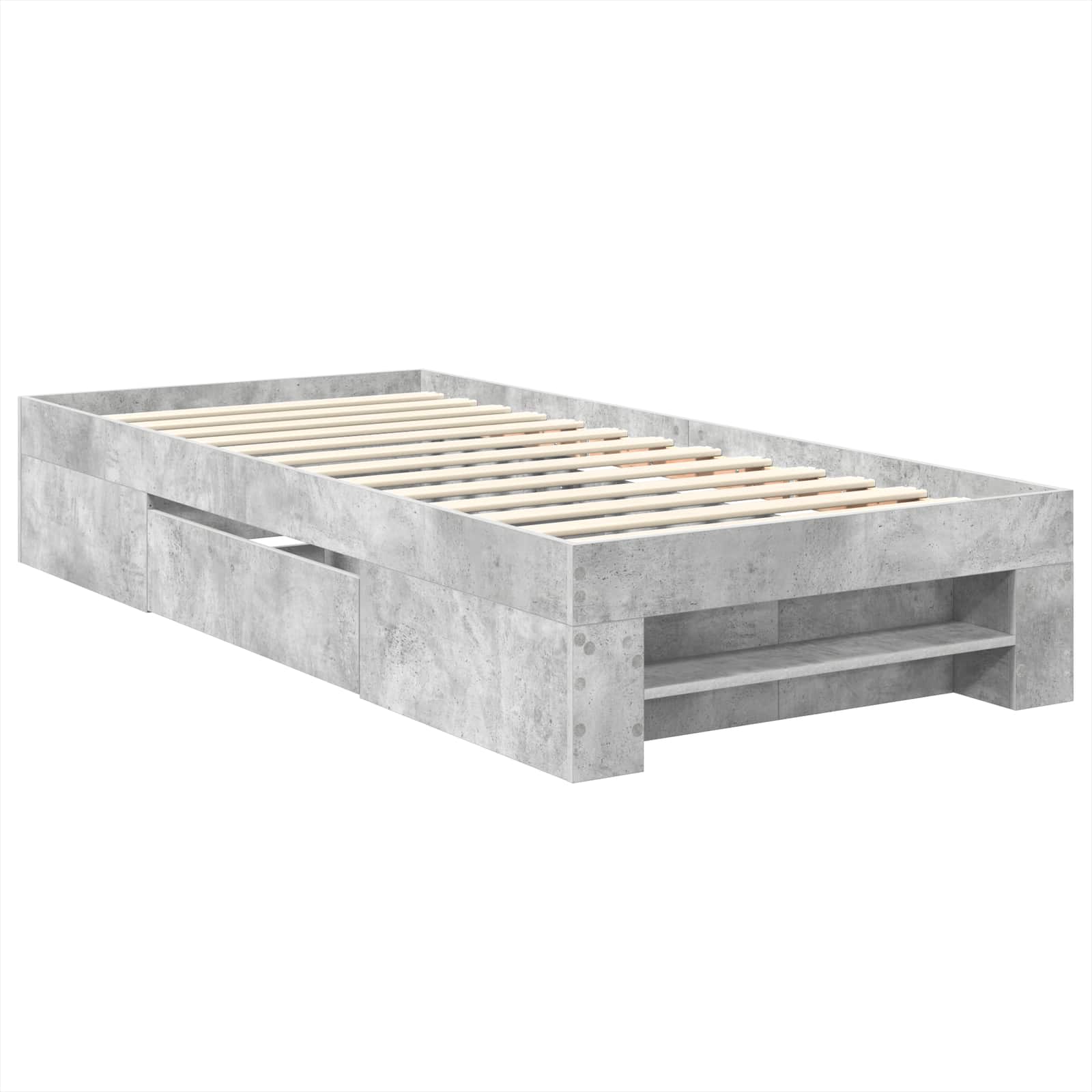 Krevetna konstrukcija s uzglavljem Betonski sivi 80 x 200 cm