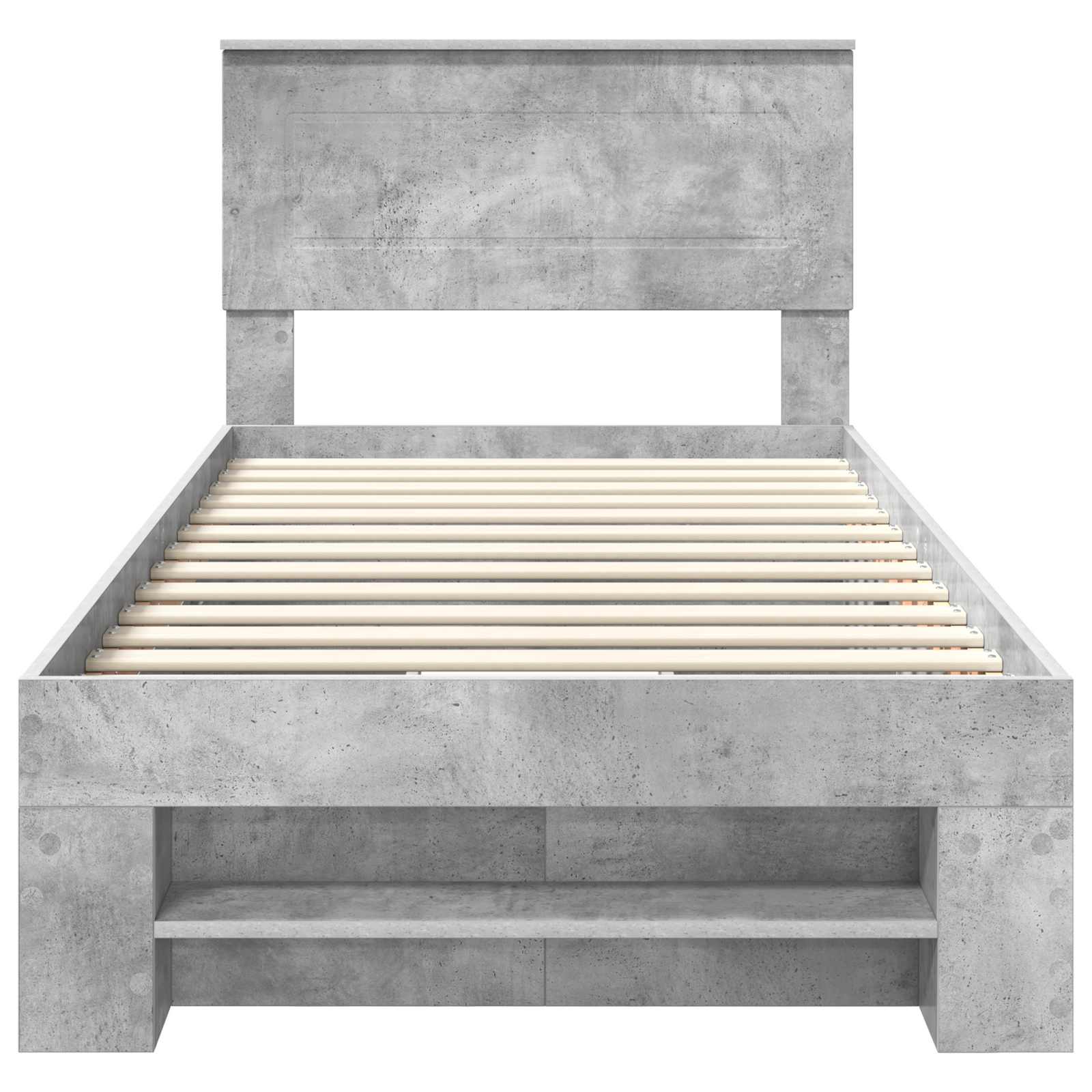 Krevetna konstrukcija s uzglavljem Betonski sivi 80 x 200 cm