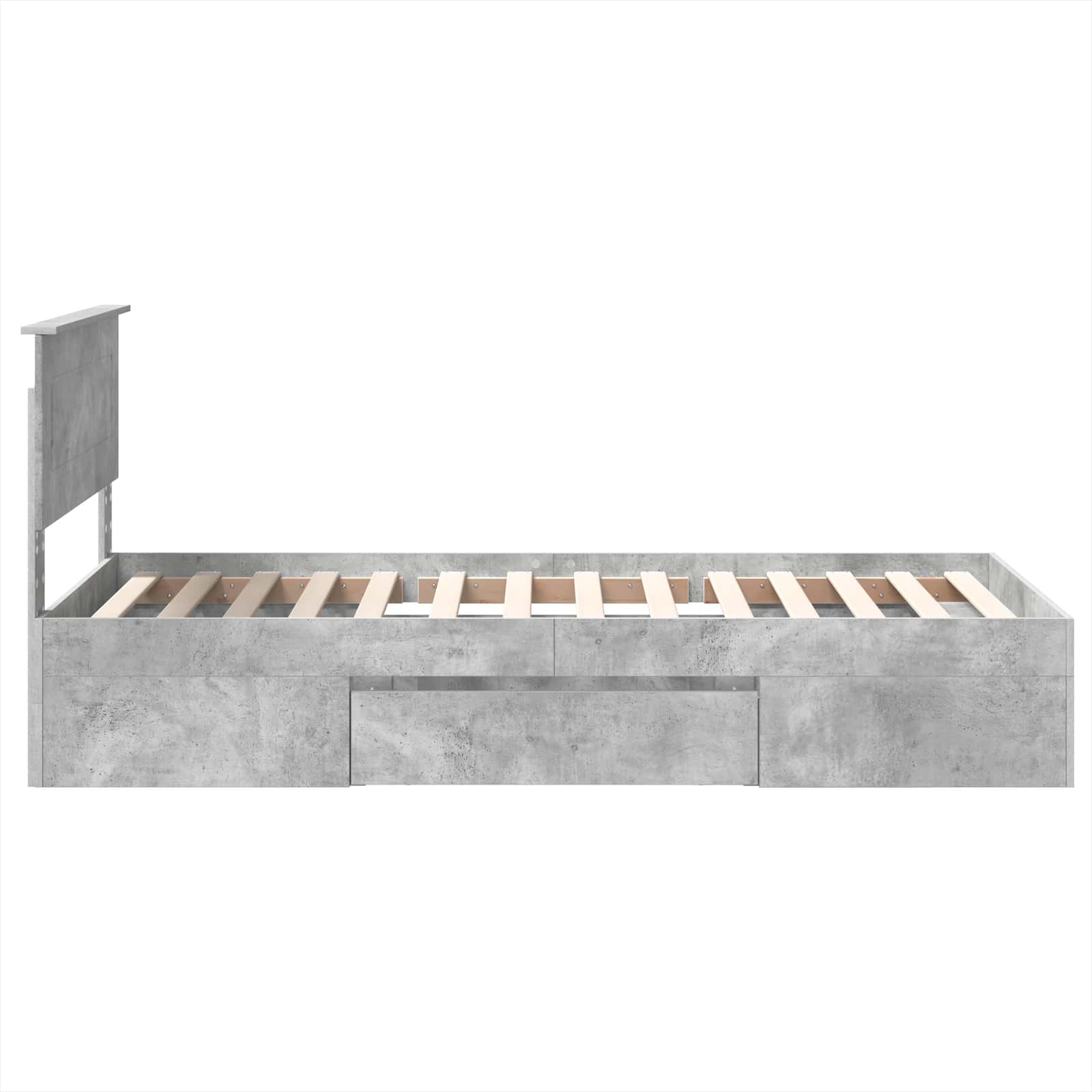 Krevetna konstrukcija s uzglavljem Betonski sivi 80 x 200 cm