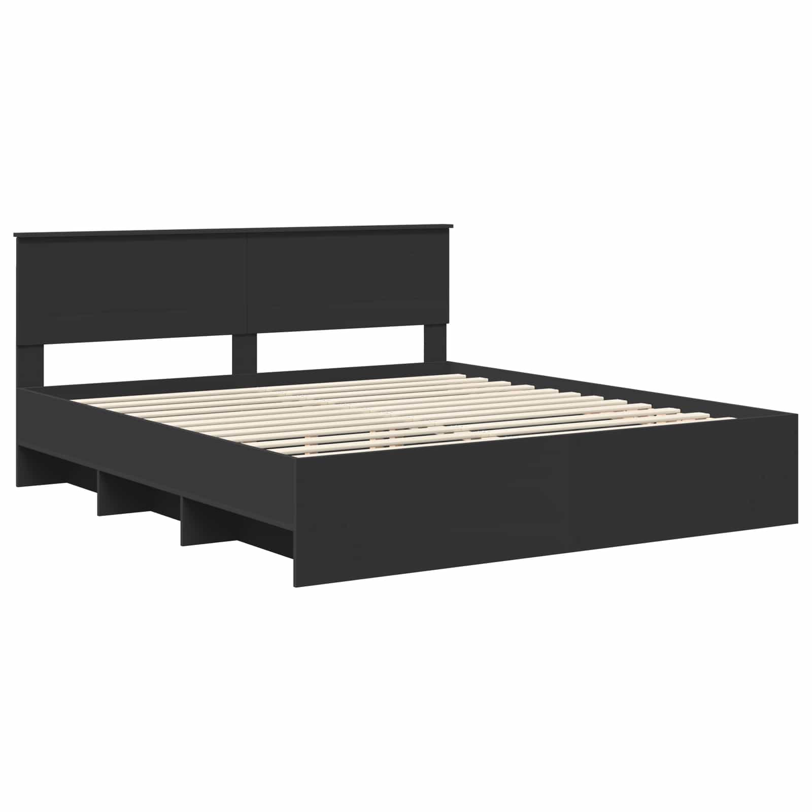 Krevetna konstrukcija Crna 200 x 200 cm Konstruirano drvo