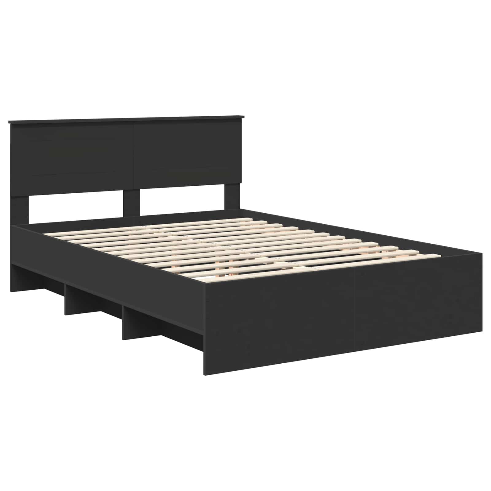 Krevetna konstrukcija Crna 150 x 200 cm Konstruirano drvo
