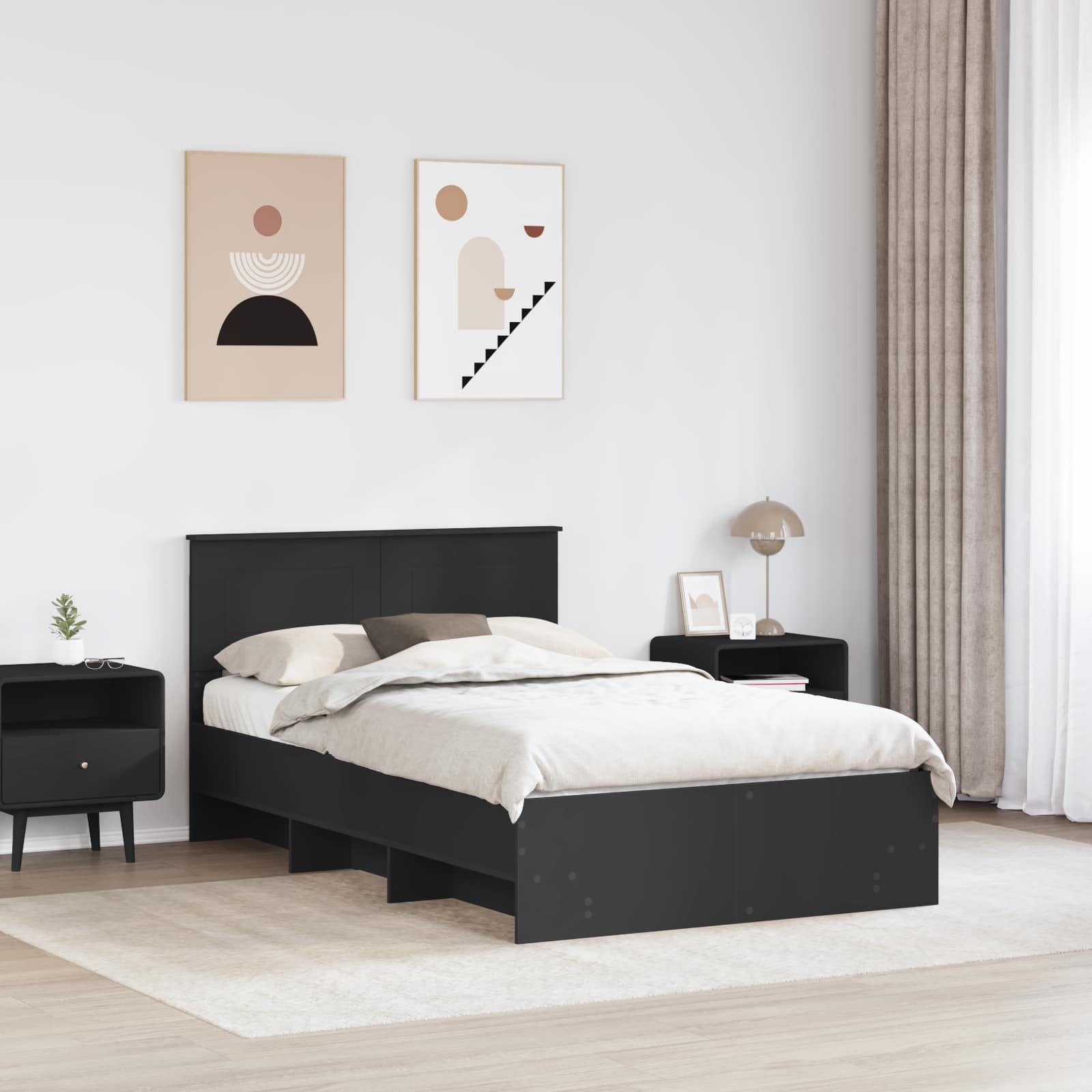 Krevetna konstrukcija Crna 120 x 123 cm Konstruirano drvo