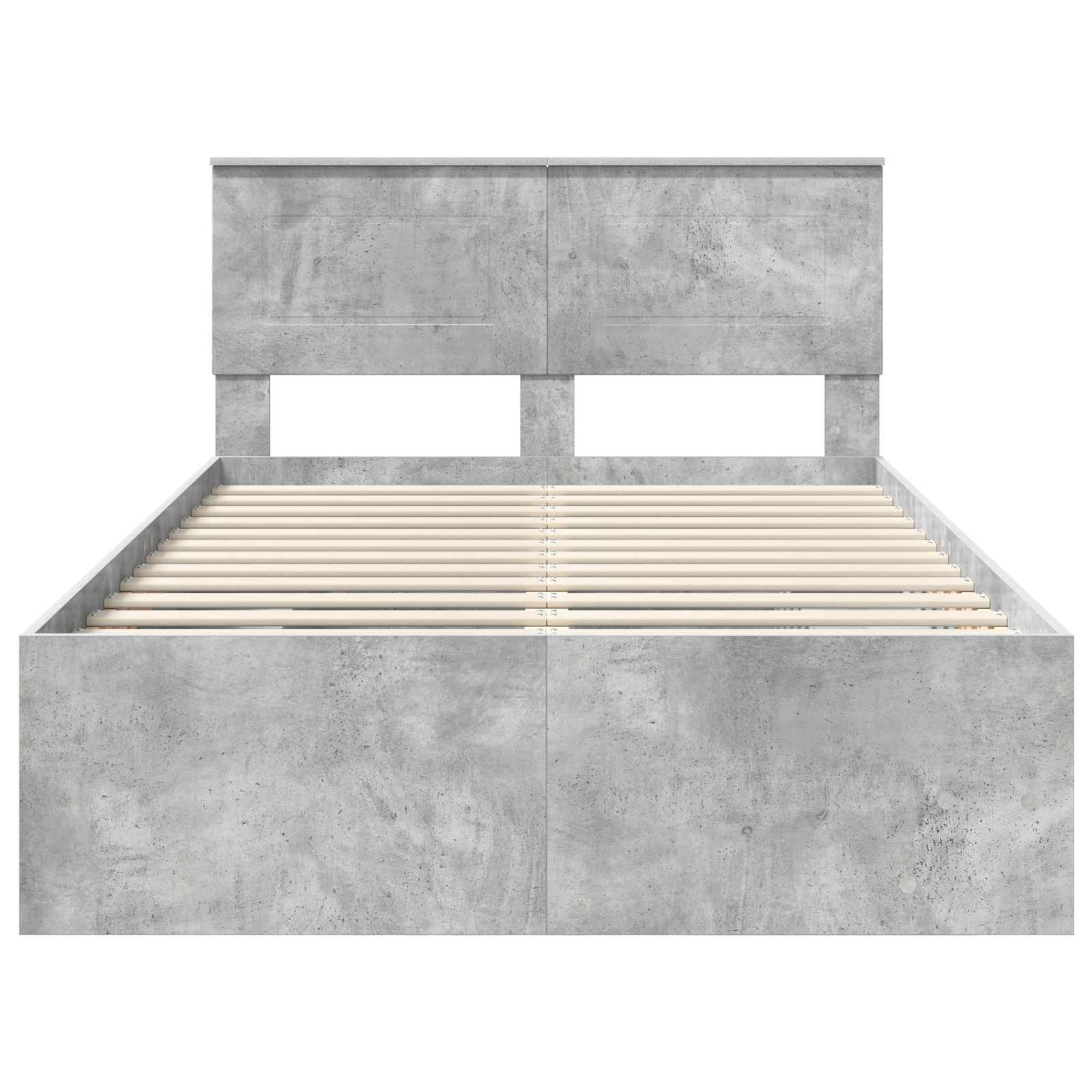 Krevetna konstrukcija s uzglavljem Betonski sivi 120 x 123 cm