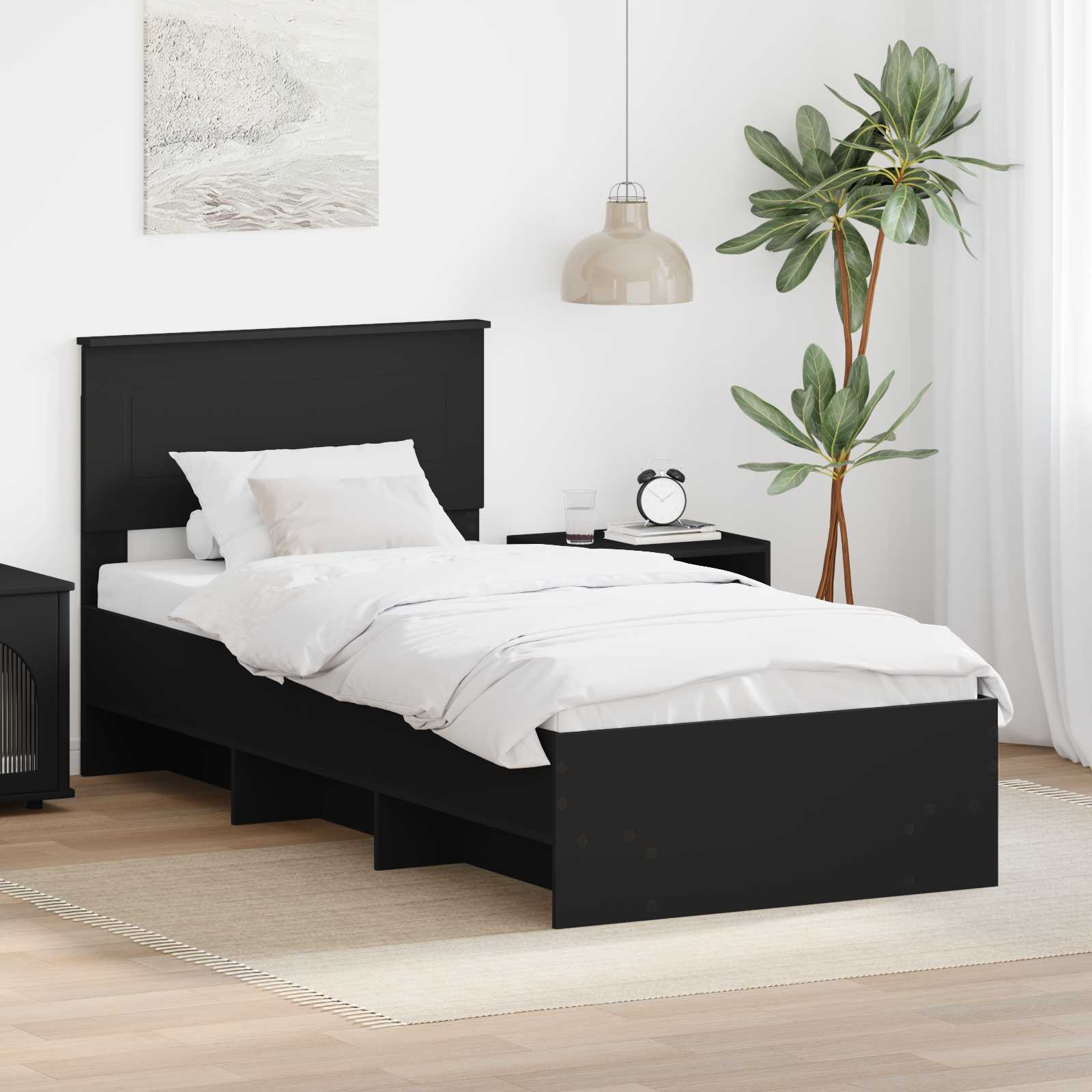 Krevetna konstrukcija Crna 120 x 123 cm Konstruirano drvo