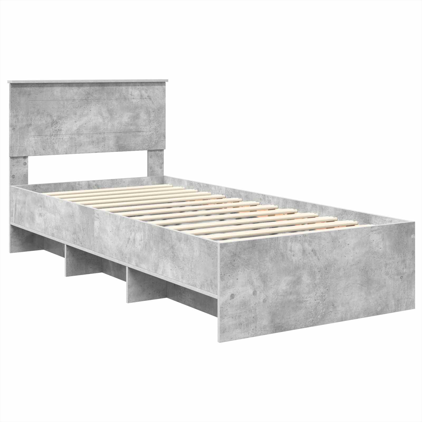 Krevetna konstrukcija s uzglavljem Betonski sivi 90 x 200 cm
