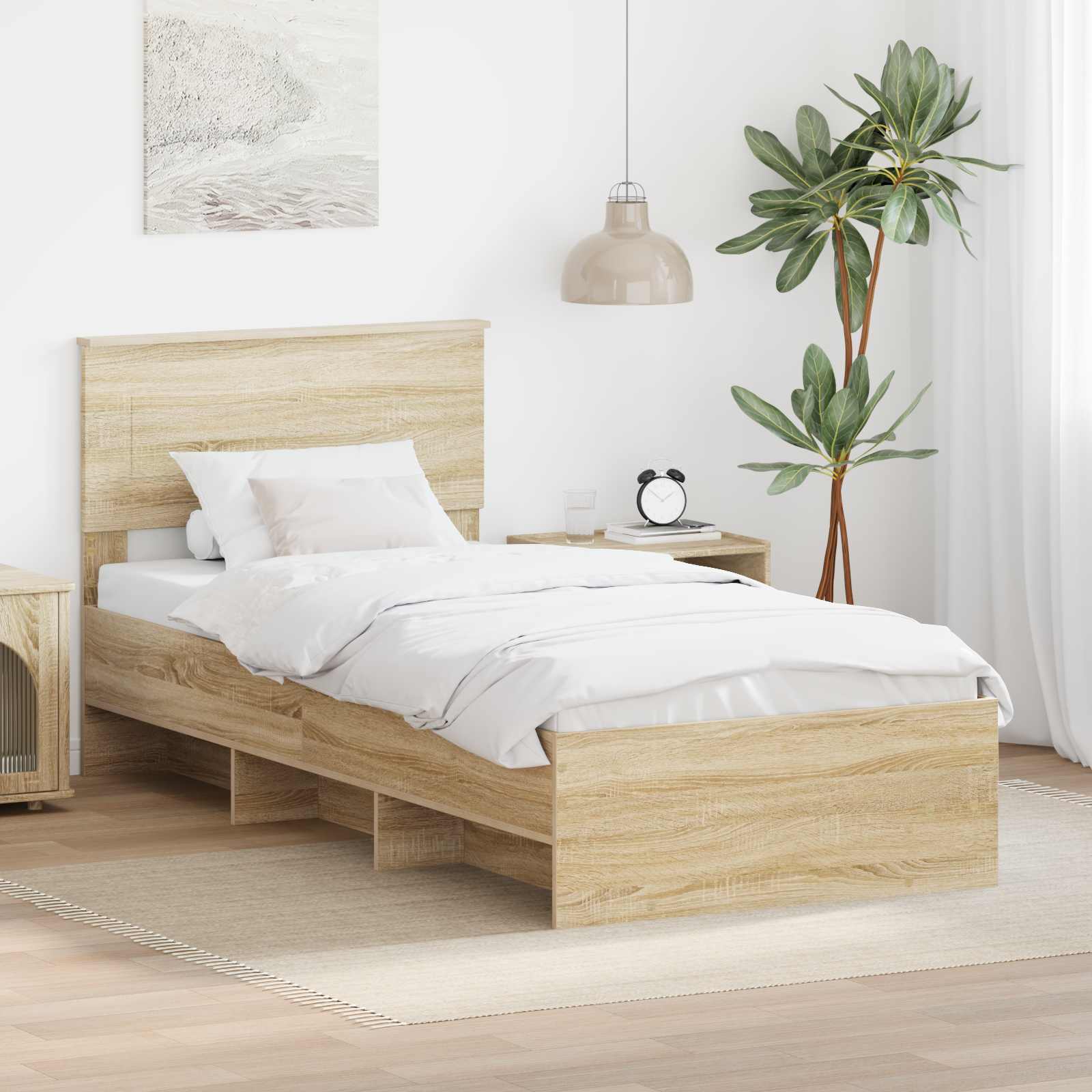 Krevetna konstrukcija s uzglavljem Sonoma hrast 80 x 200 cm