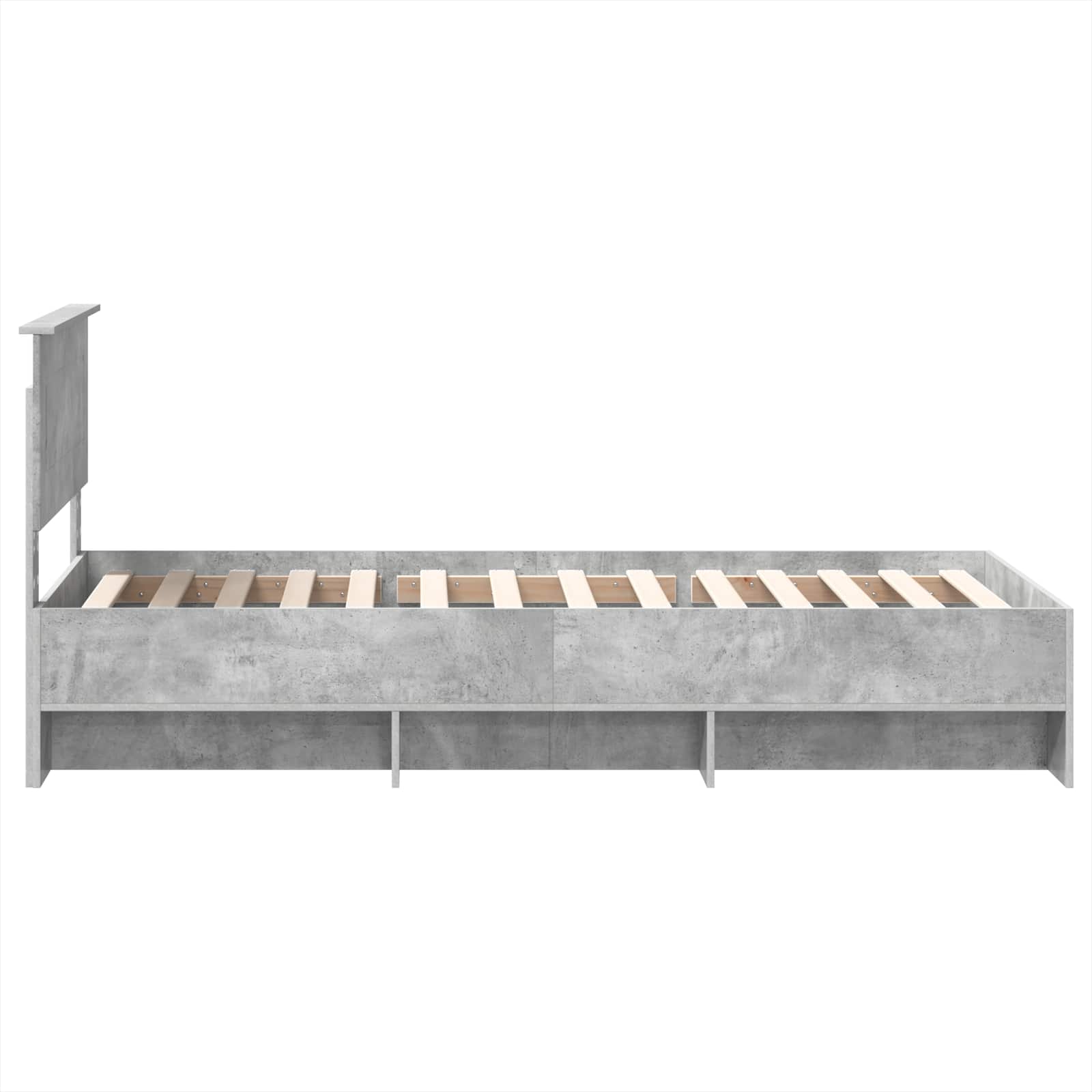 Krevetna konstrukcija s uzglavljem Betonski sivi 80 x 200 cm