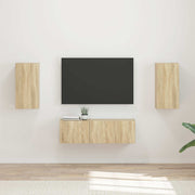 Set zidnog ormarića za TV 4 pcs Sonoma hrast Konstruirano drvo